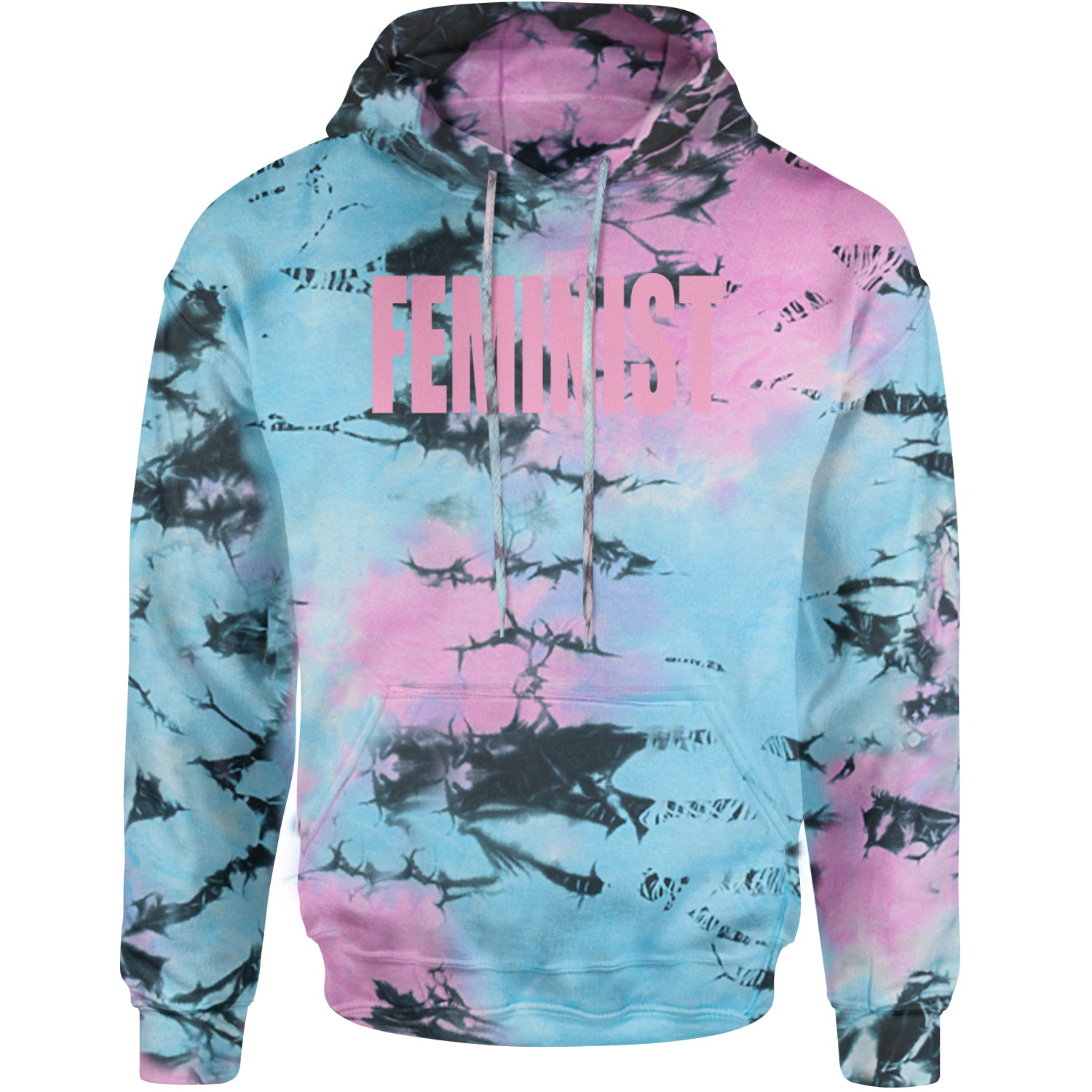 Feminist (Pink Print) Adult Hoodie Sweatshirt Pacific