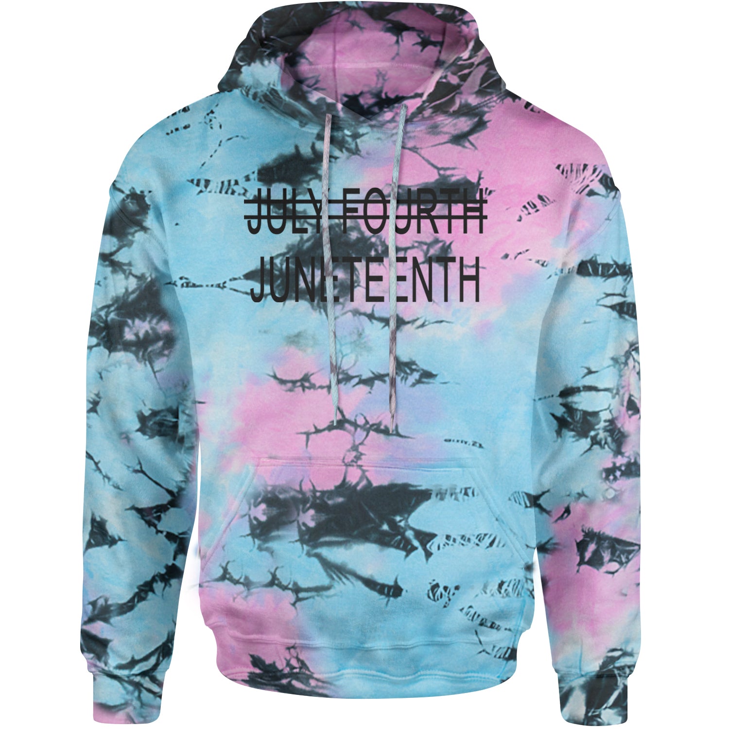 Juneteenth (July Fourth Crossed Out) Jubilee Adult Hoodie Sweatshirt Pacific