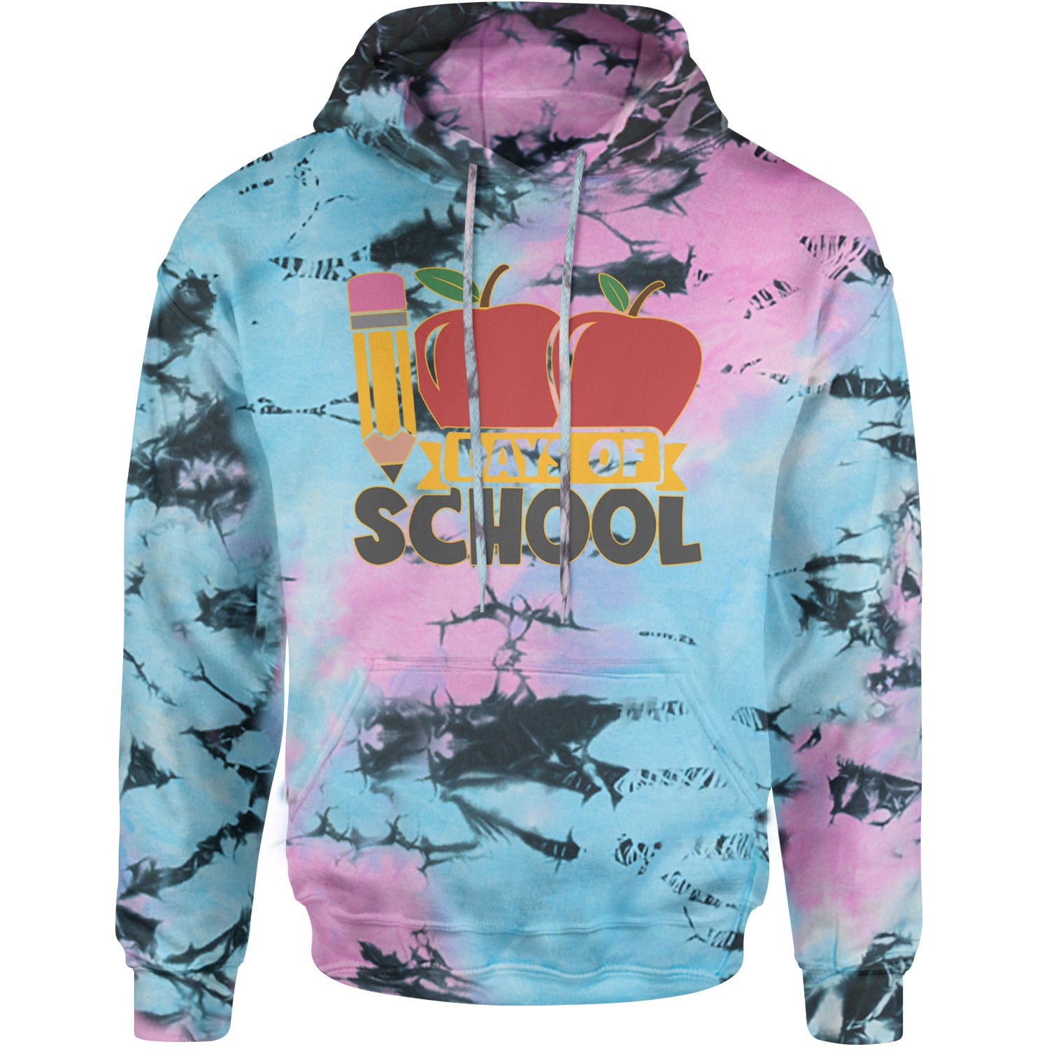 100 Days Of School Apple Pencil Adult Hoodie Sweatshirt Pacific