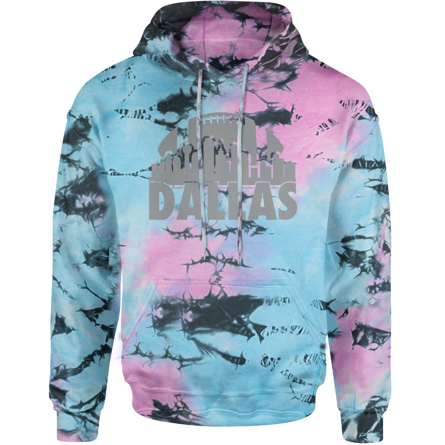 Dallas Texas Skyline Adult Hoodie Sweatshirt Pacific