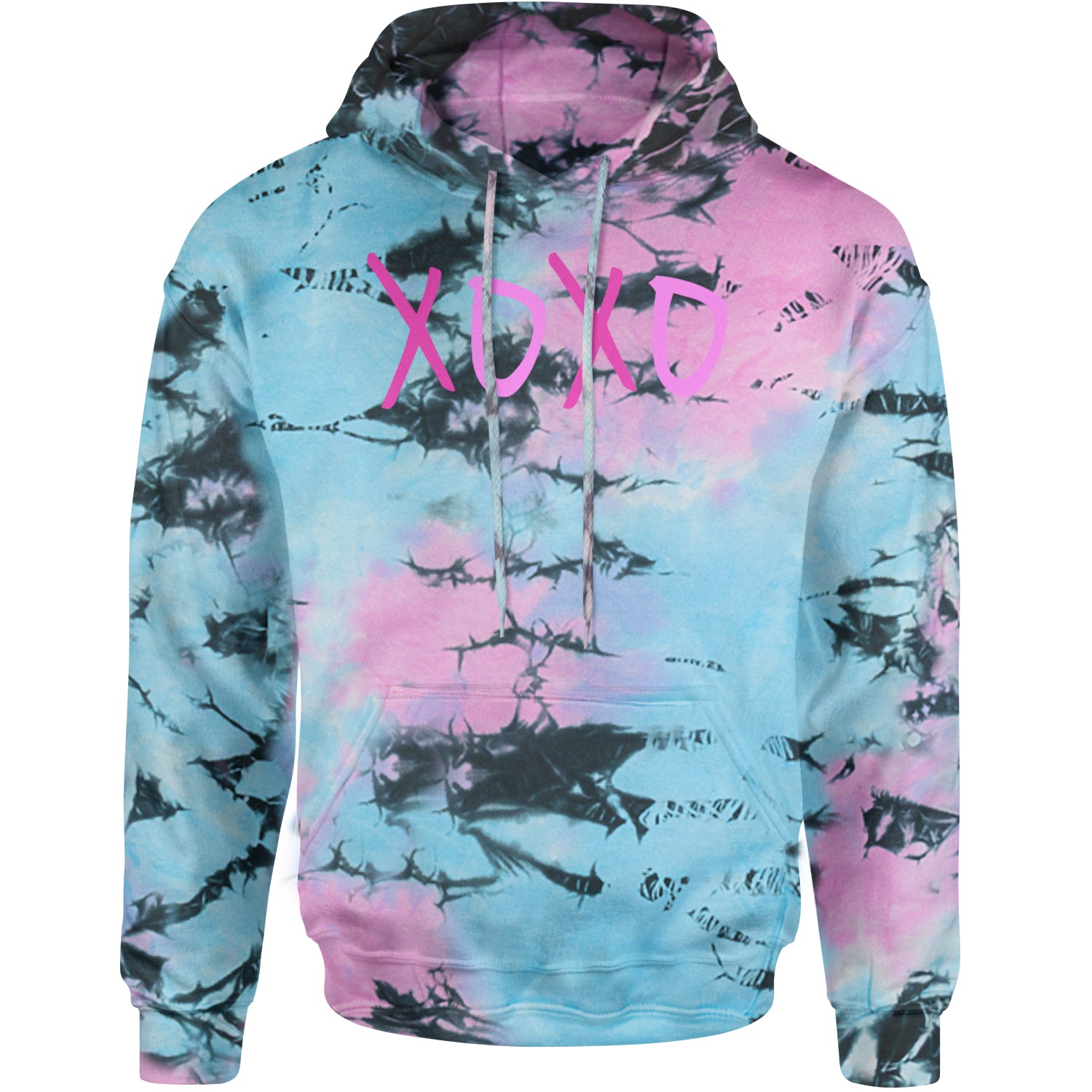 XOXO Pink Print Adult Hoodie Sweatshirt Pacific