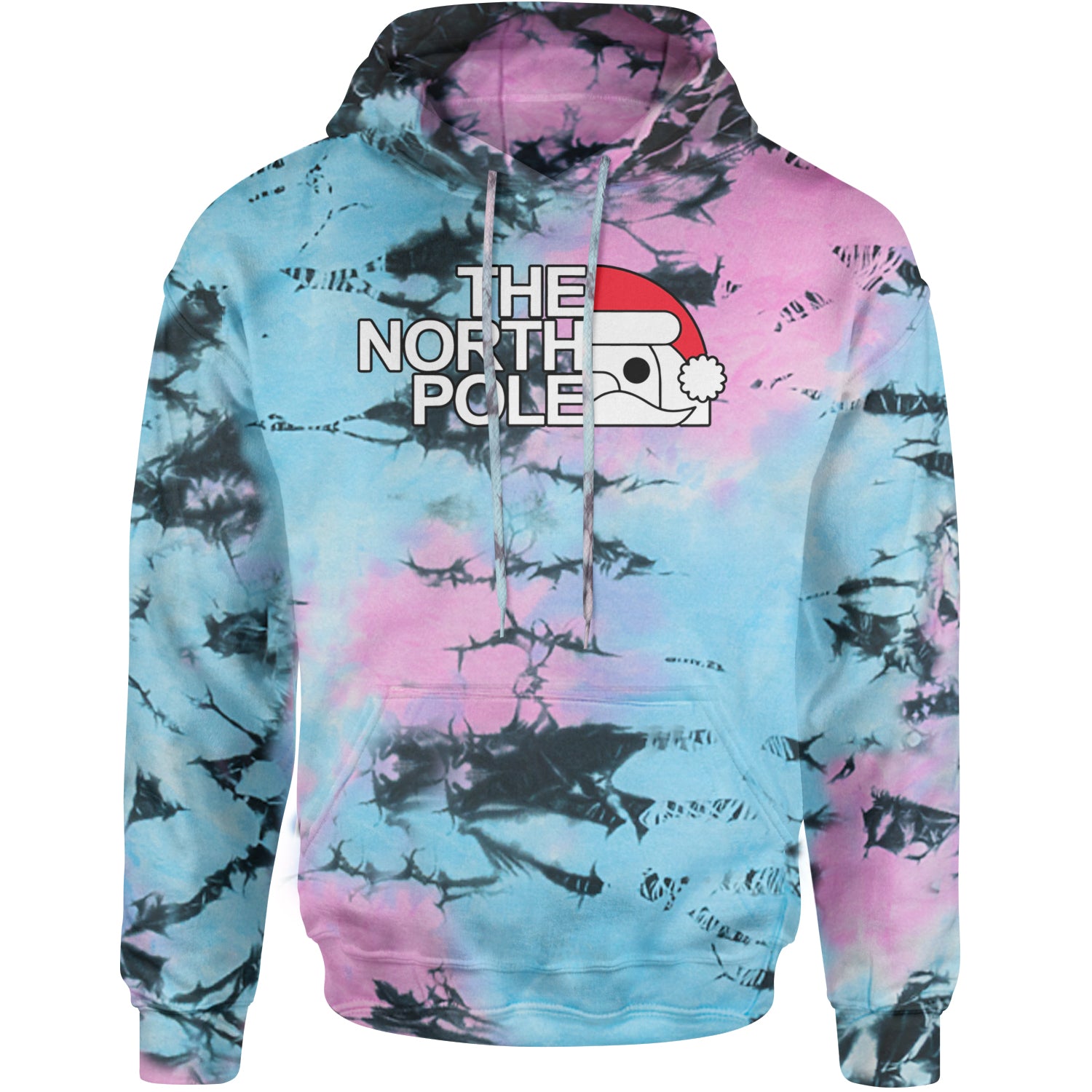 The North Pole Santa Face Adult Hoodie Sweatshirt Pacific