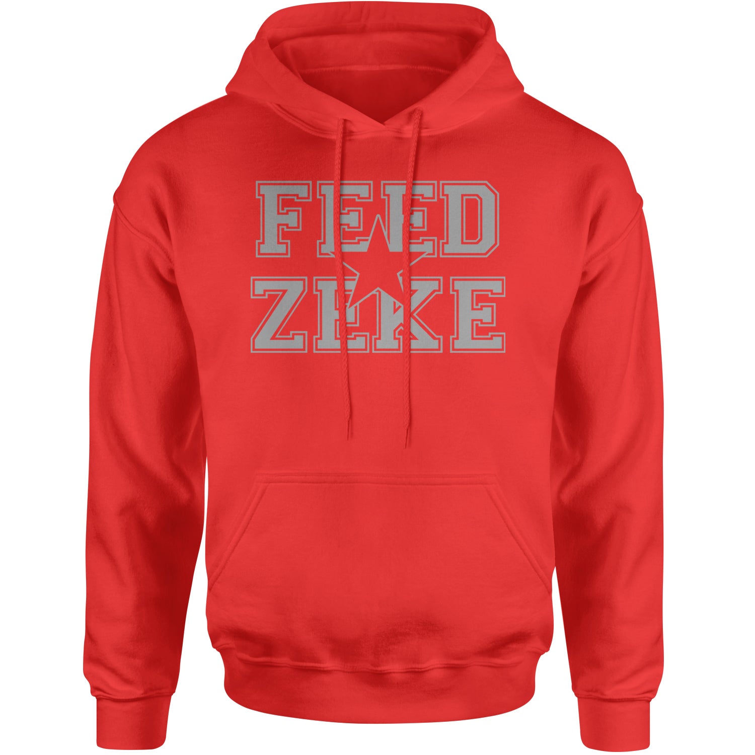 Feed Zeke Football Adult Hoodie Sweatshirt Red