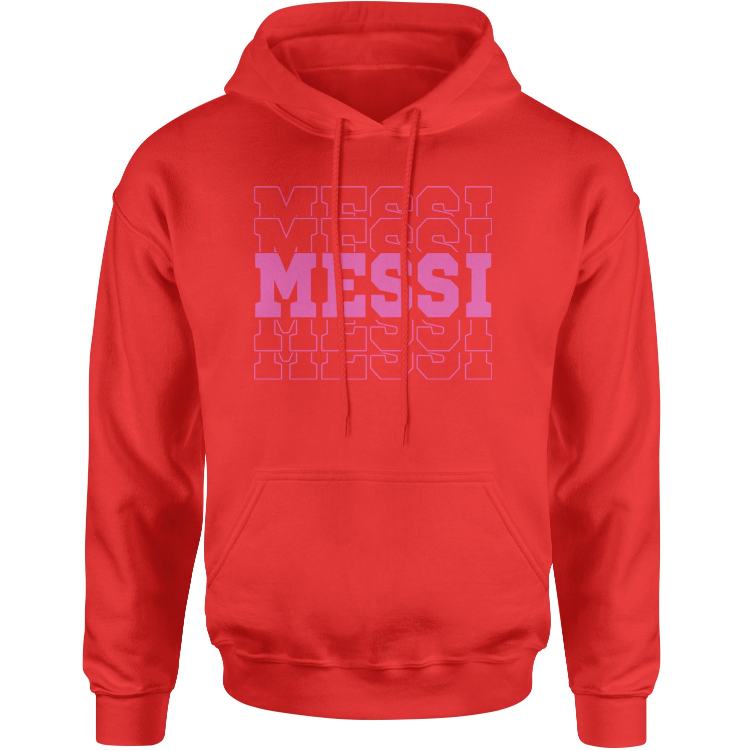 Messi Miami Futbol Adult Hoodie Sweatshirt Red