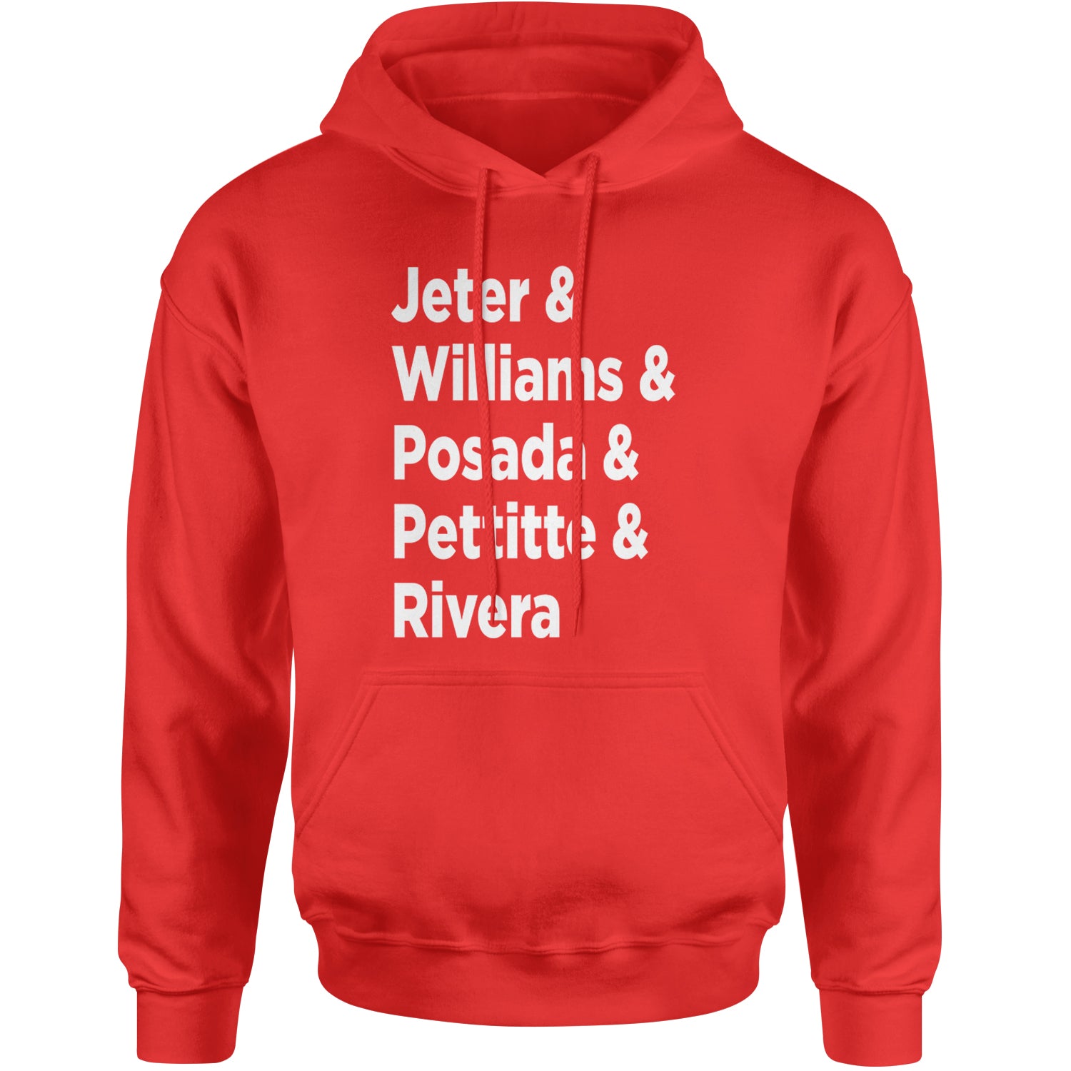 Jeter & Williams & Posada & Pettitte & Rivera Adult Hoodie Sweatshirt Red