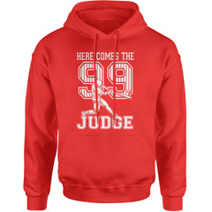 Here Comes The Judge 99 NY Baseball  Adult Hoodie Sweatshirt Red