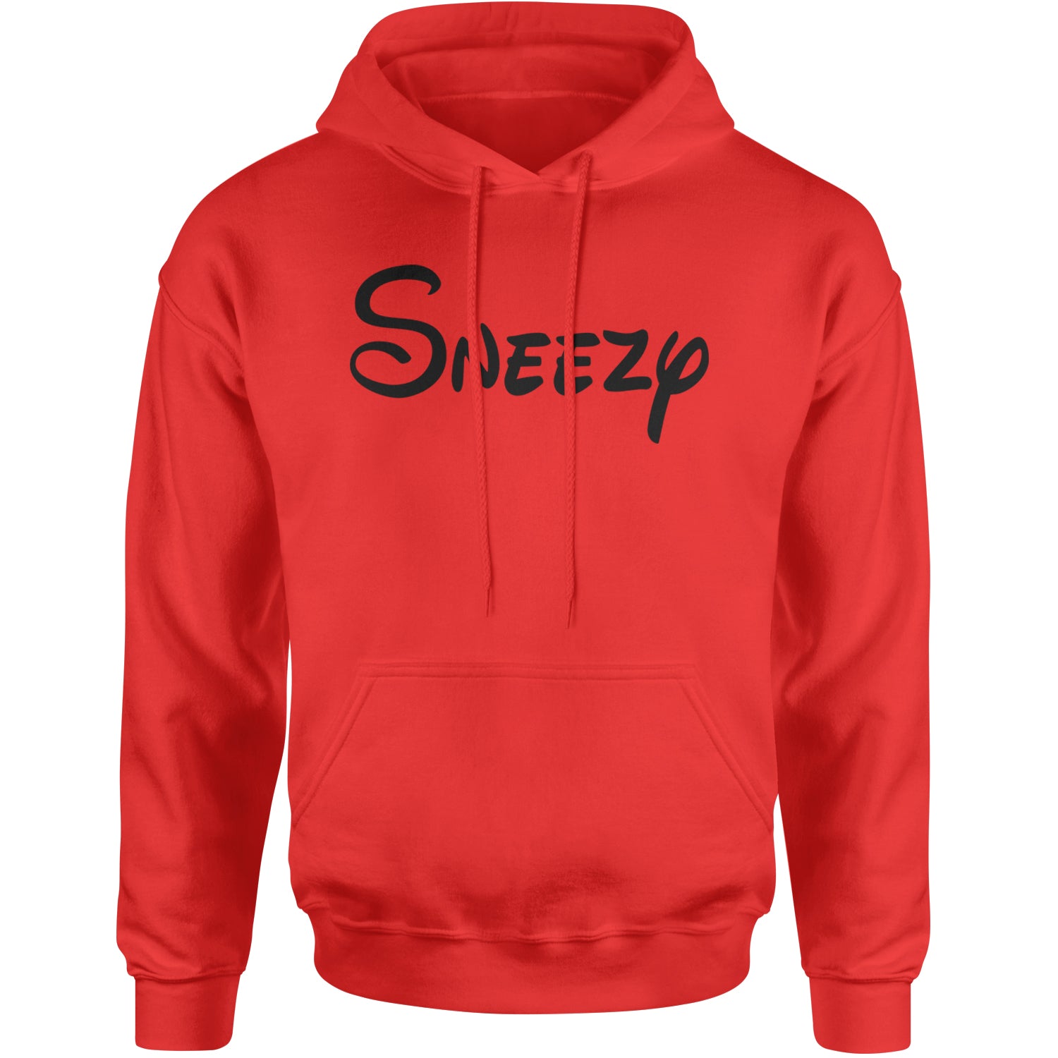 Sneezy - 7 Dwarfs Costume Adult Hoodie Sweatshirt Red