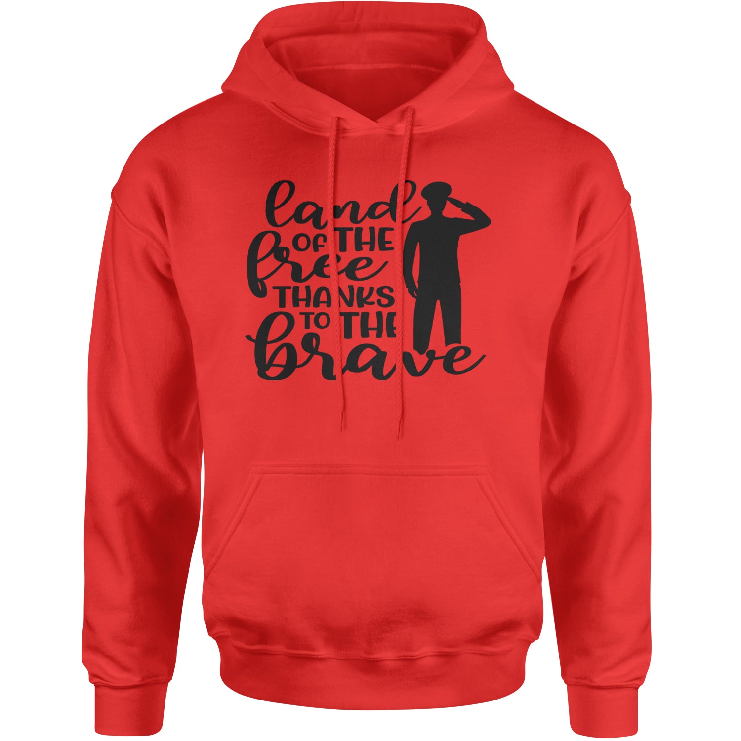 Land Of The Free Thanks To The Brave Veterans Adult Hoodie Sweatshirt Red