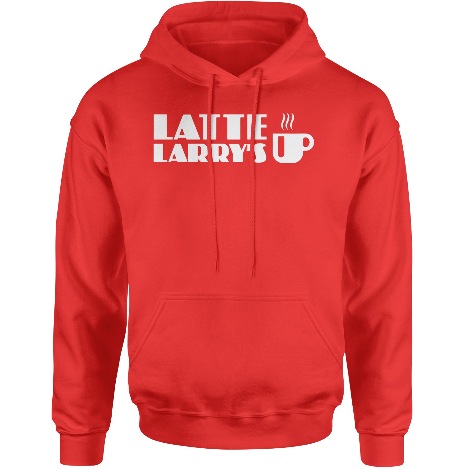 Latte Larry's Enthusiastic Coffee Adult Hoodie Sweatshirt Red