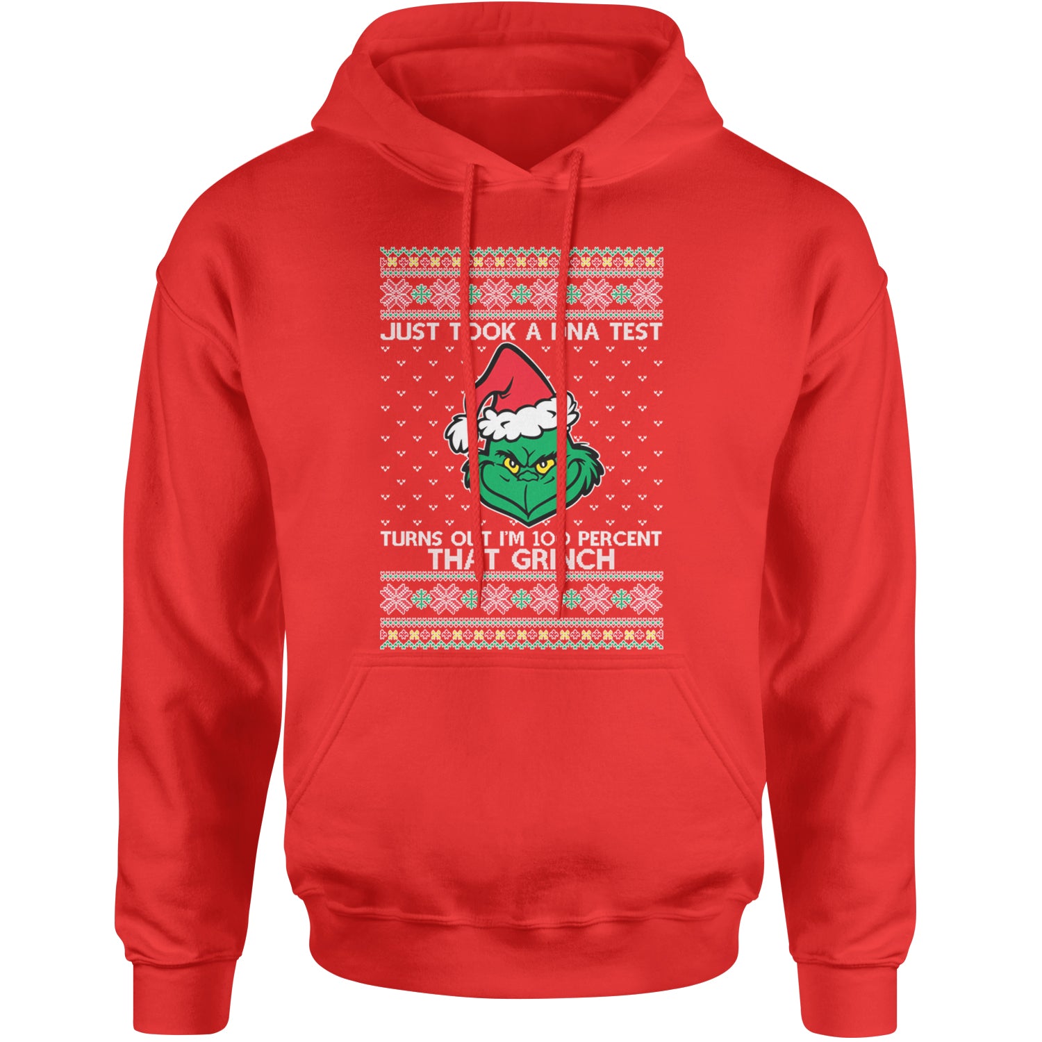 One Hundred Percent That Gr-nch Ugly Christmas Adult Hoodie Sweatshirt Red