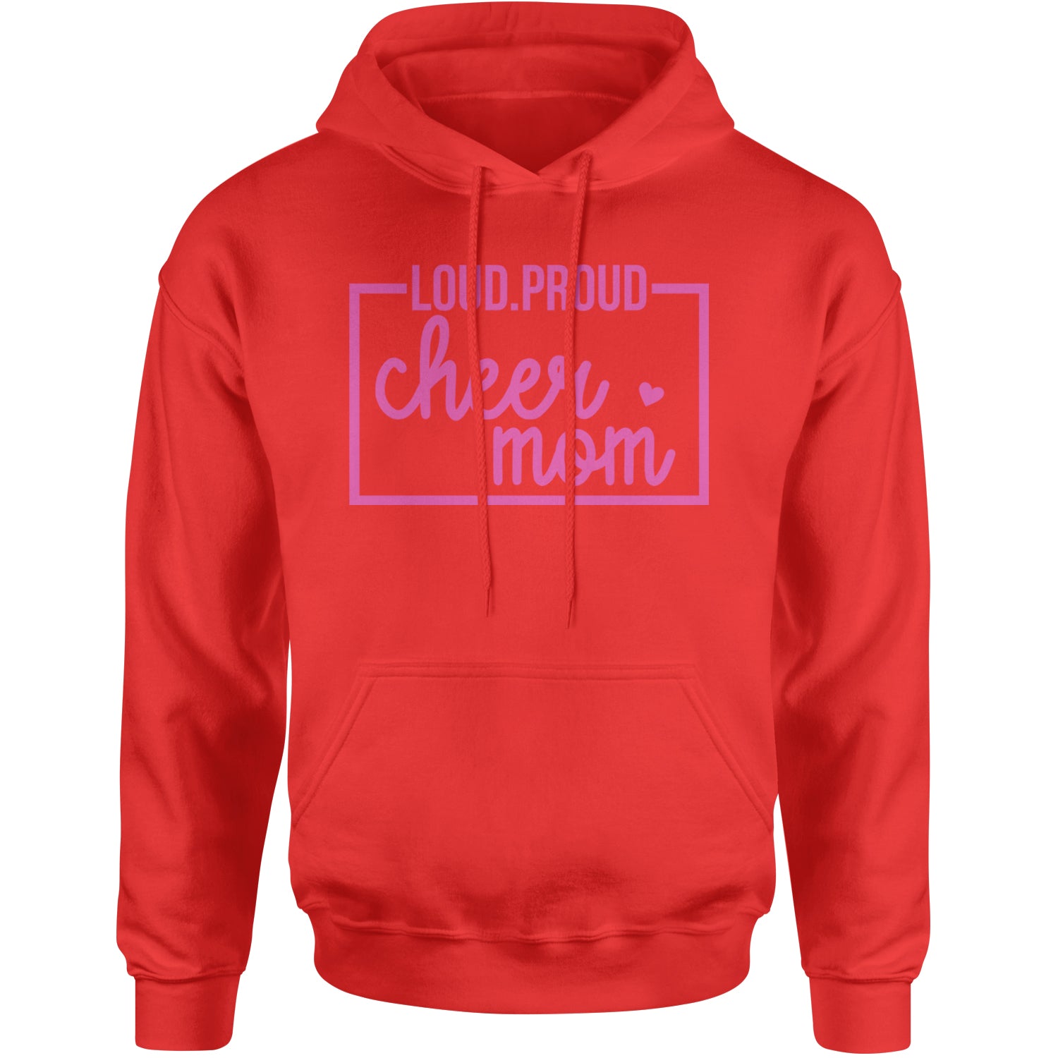 Loud Proud Cheerleader Mom Adult Hoodie Sweatshirt Red