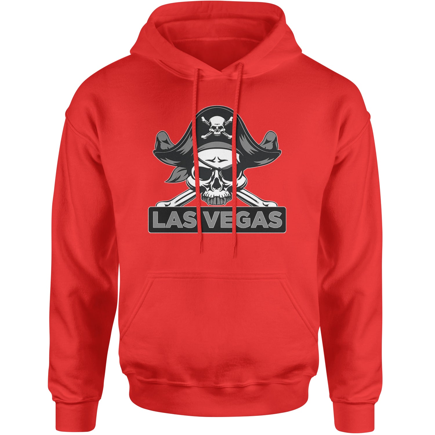 Raider Skull Straight Outta Las Vegas Adult Hoodie Sweatshirt Red