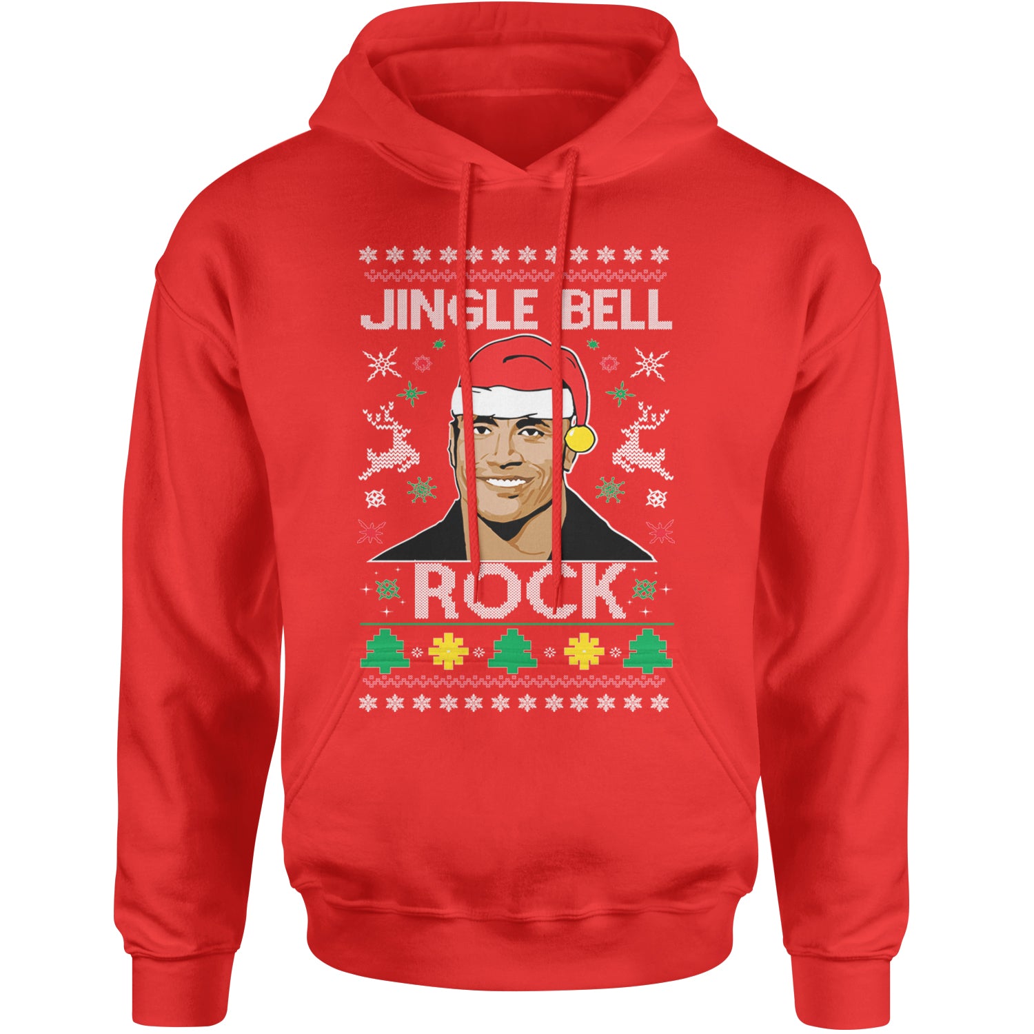 Jingle Bell Rock Ugly Christmas Adult Hoodie Sweatshirt Red