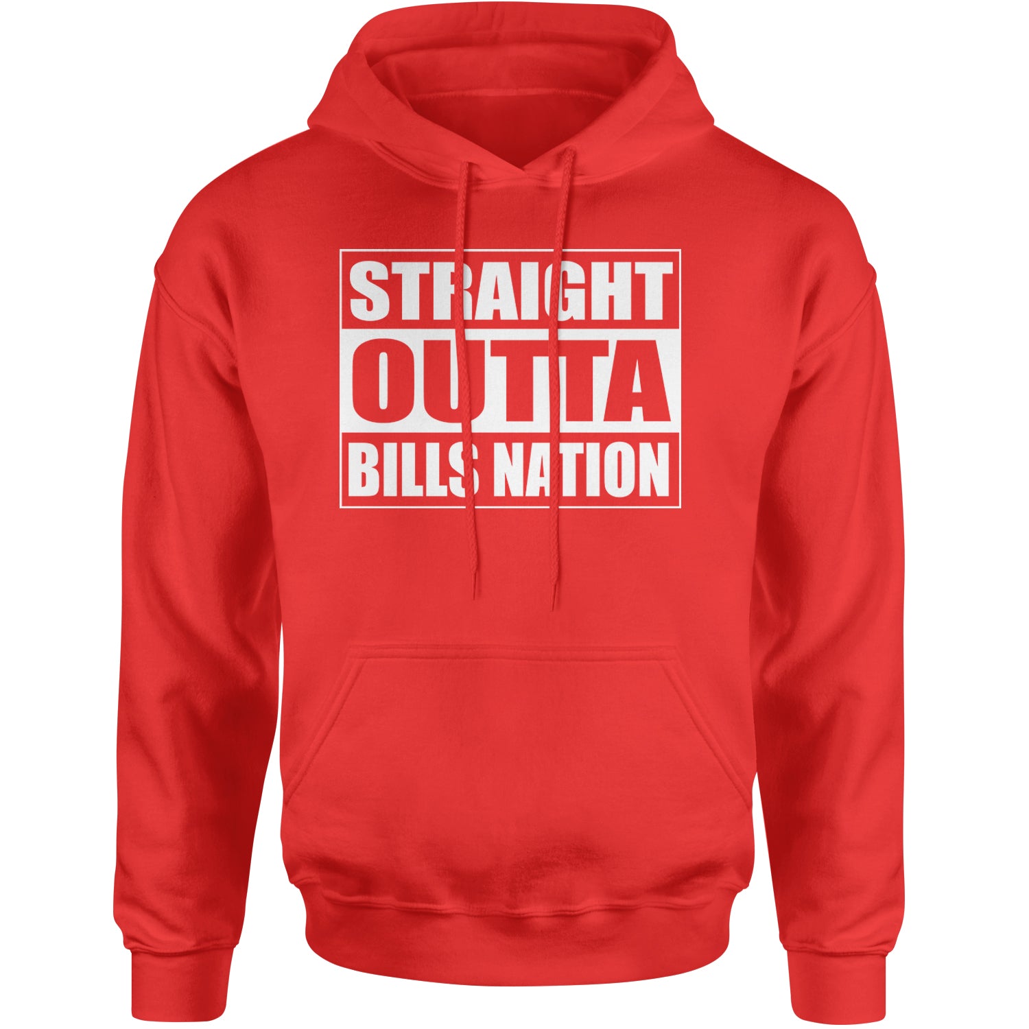 Straight Outta Bills Nation  Adult Hoodie Sweatshirt Red