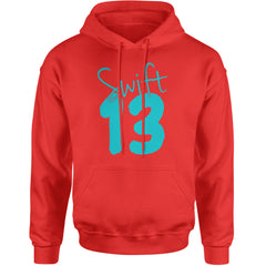 13 Swift 13 Lucky Number Era TTPD Adult Hoodie Sweatshirt Red