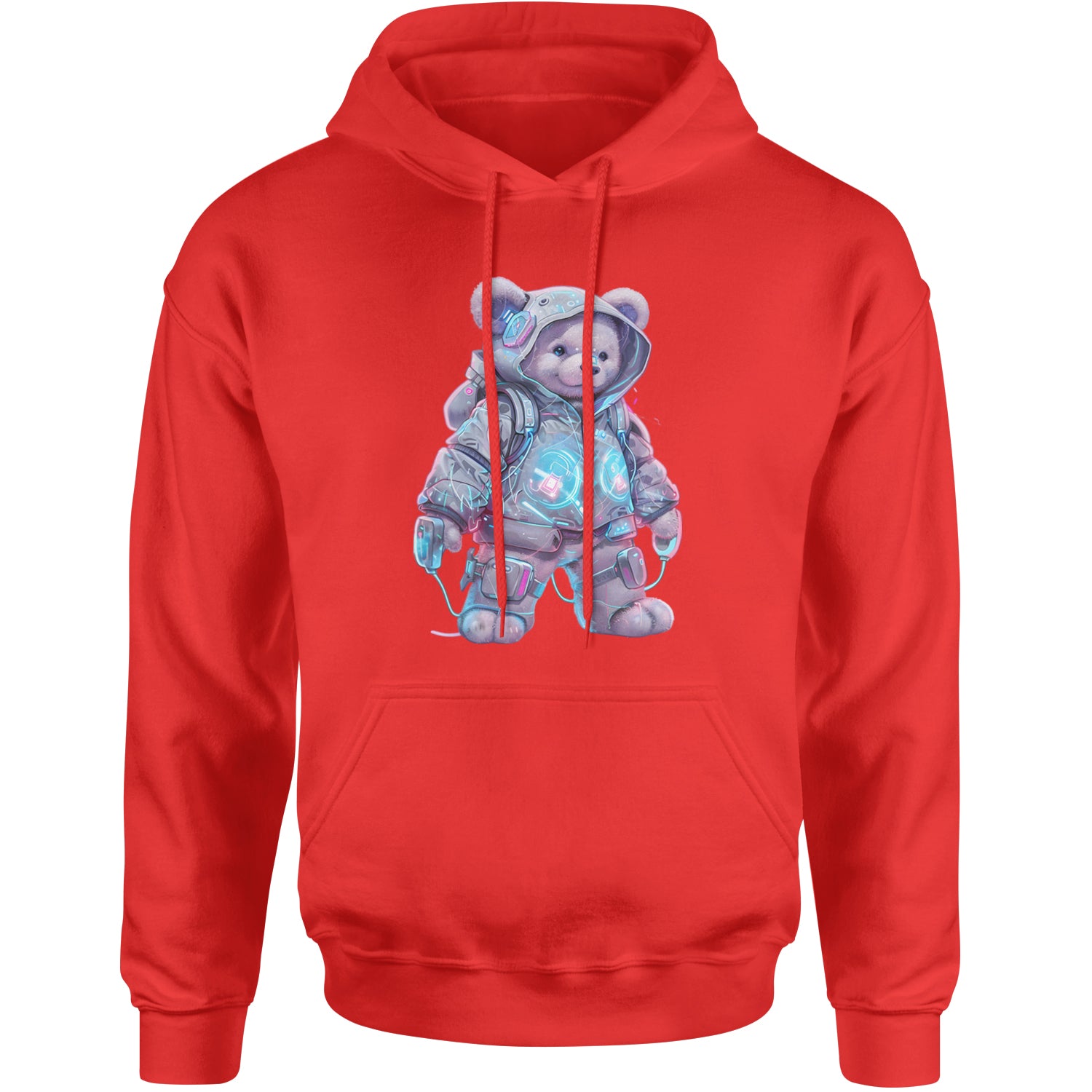 Cyberpunk Adventure Urban Graffiti Bear Adult Hoodie Sweatshirt Red