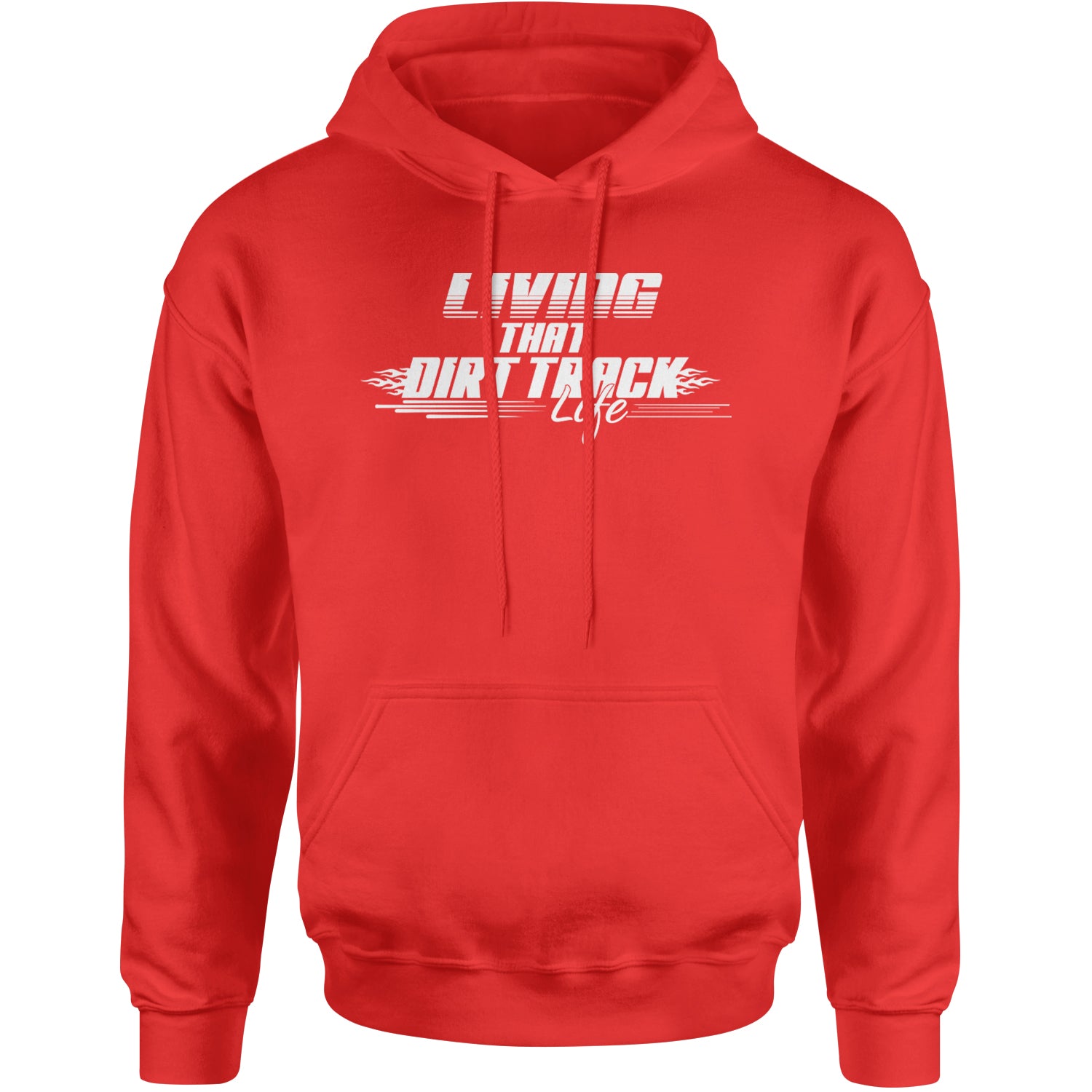 Living That Dirt Track Life Adult Hoodie Sweatshirt Red