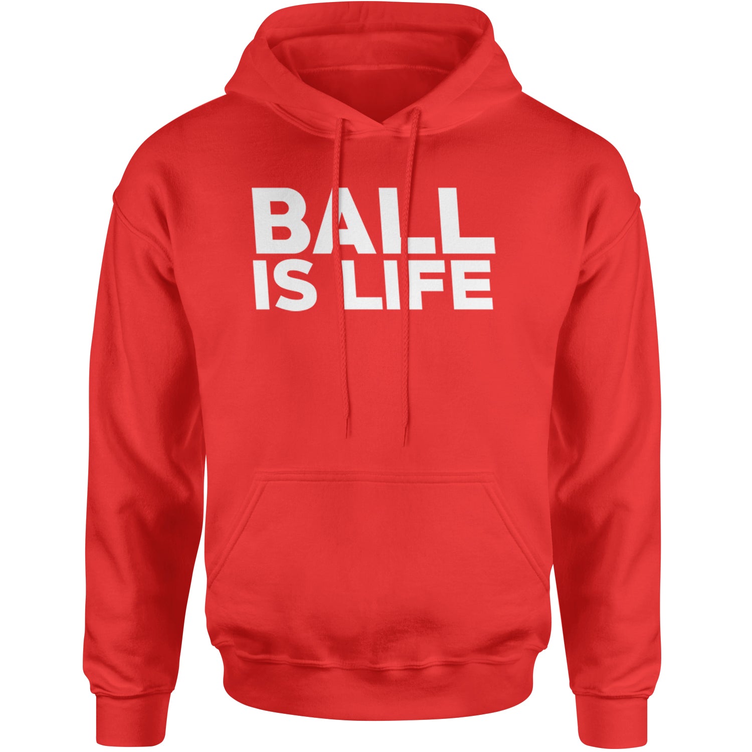 Ball Is Life Sports Enthusiasts Adult Hoodie Sweatshirt Red