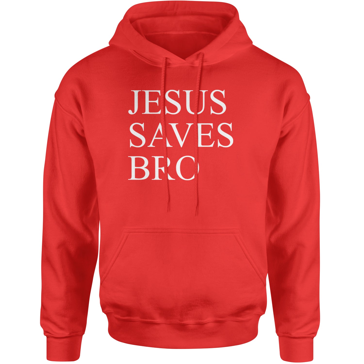 Jesus Saves Bro  Adult Hoodie Sweatshirt Red