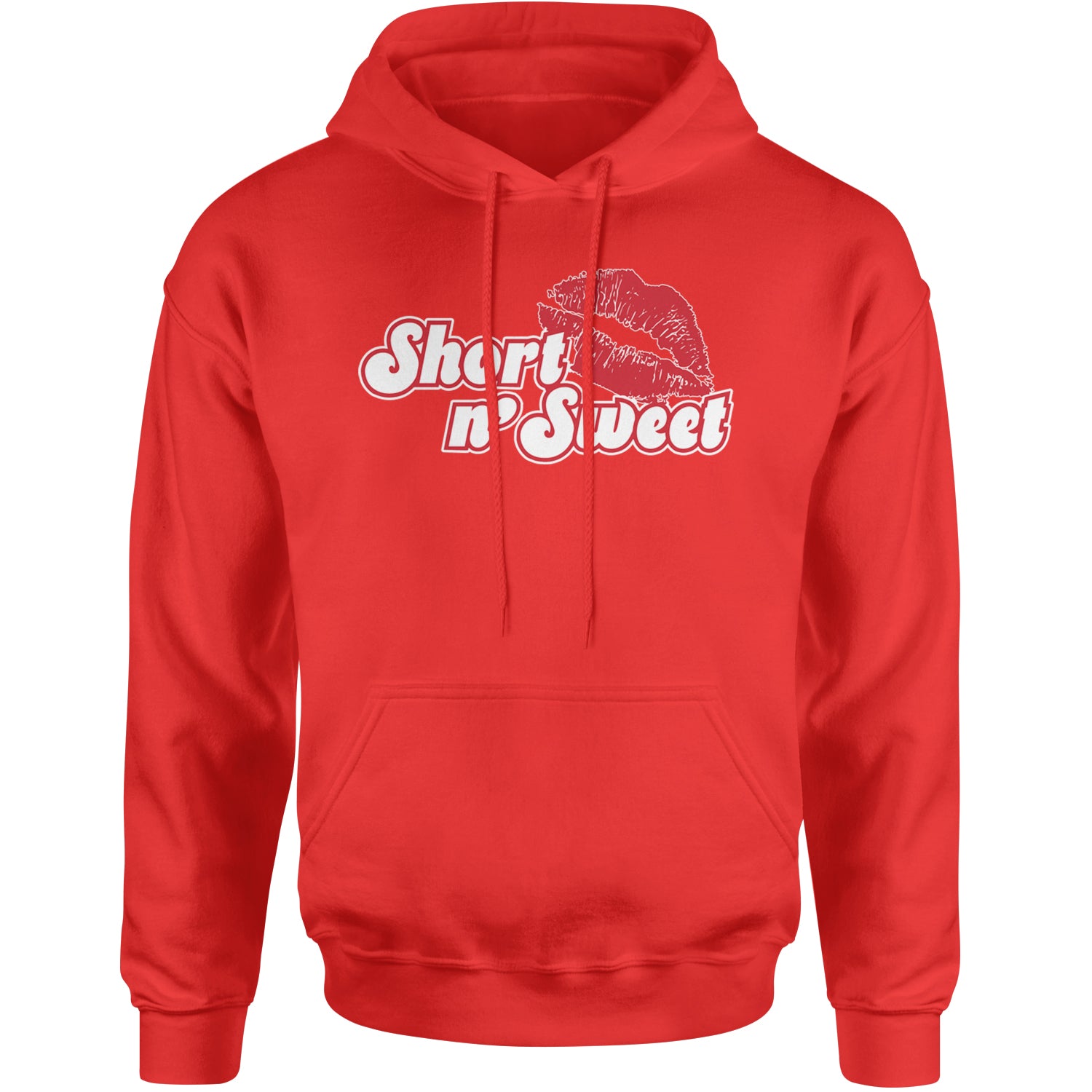 Short N' Sweet Red Lips Adult Hoodie Sweatshirt Red