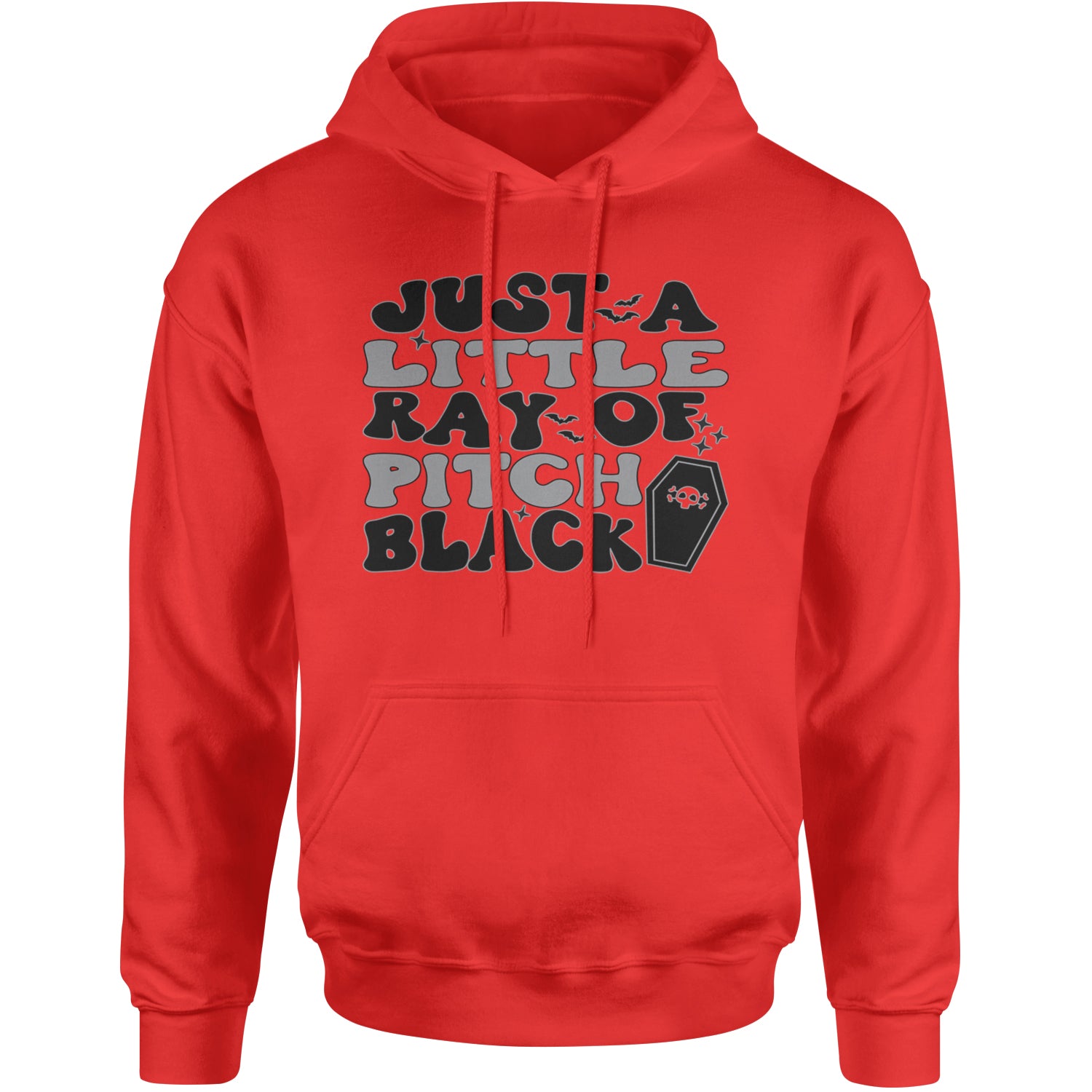 Just A Little Ray of Pitch Black Adult Hoodie Sweatshirt Red