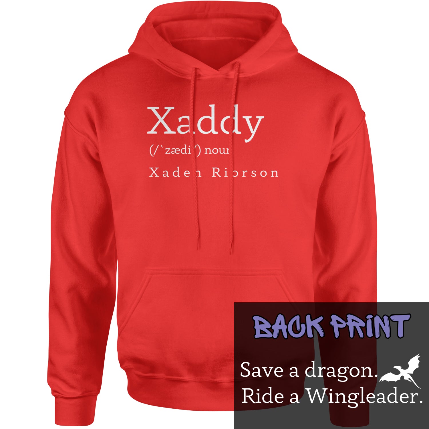 Xaddy Save A Dragon Ride A Wingleader Adult Hoodie Sweatshirt Red