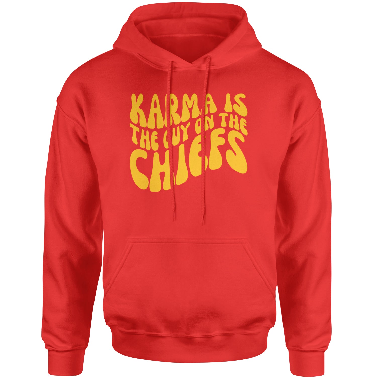 Karma Is The Guy On The Chiefs Boyfriend Adult Hoodie Sweatshirt Red