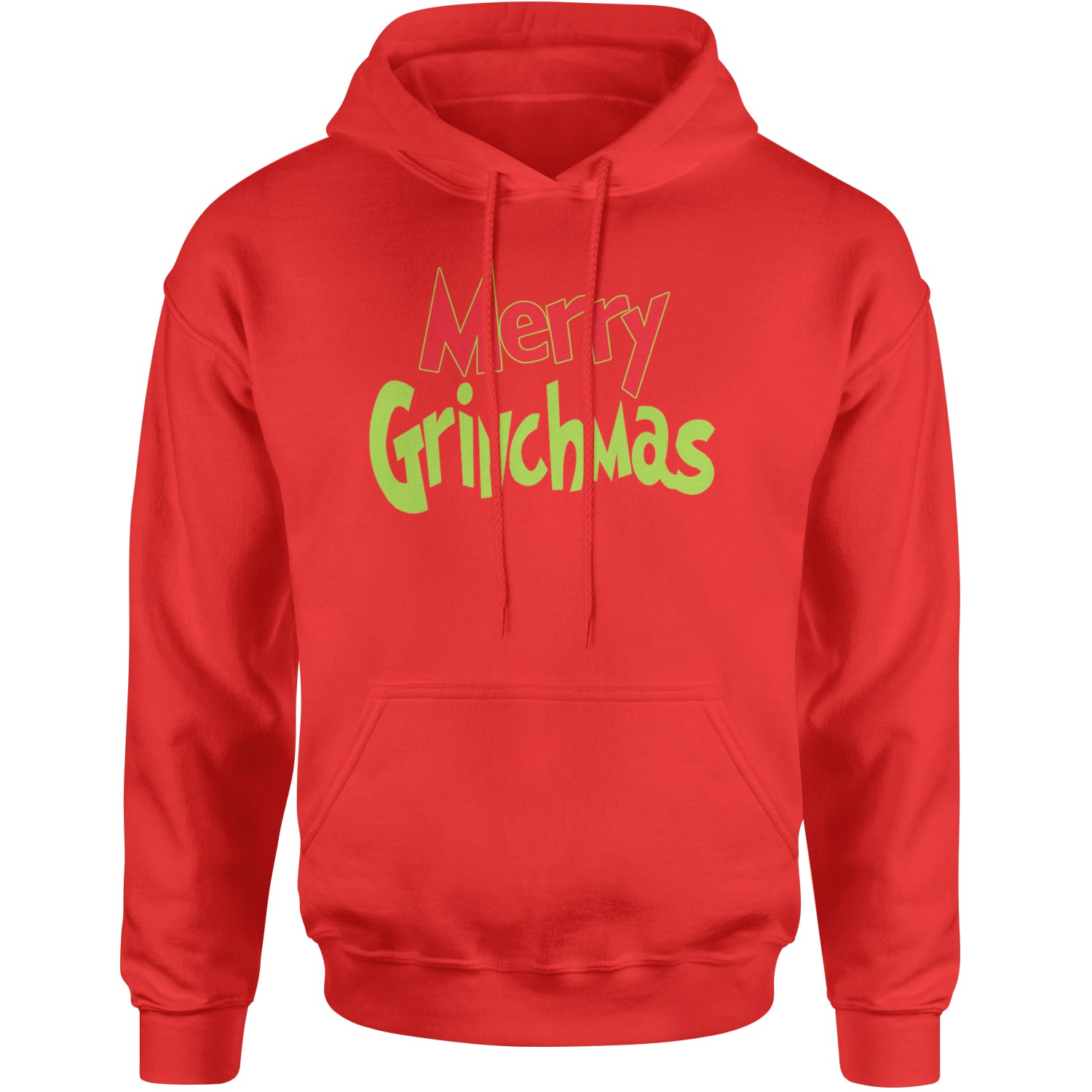 Merry Grinchmas Jolly Merry Christmas Adult Hoodie Sweatshirt Red