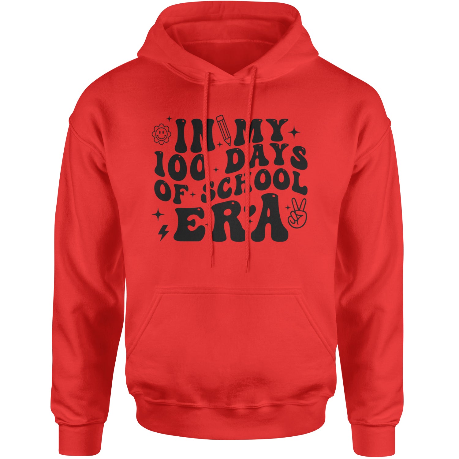 In My 100 Days Of School Era Adult Hoodie Sweatshirt Red