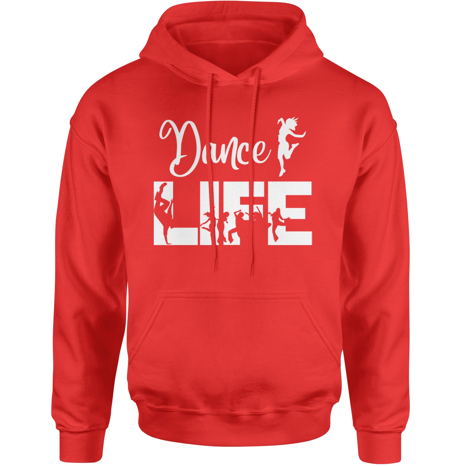 Dance Life Silhouette Dancers Adult Hoodie Sweatshirt Red