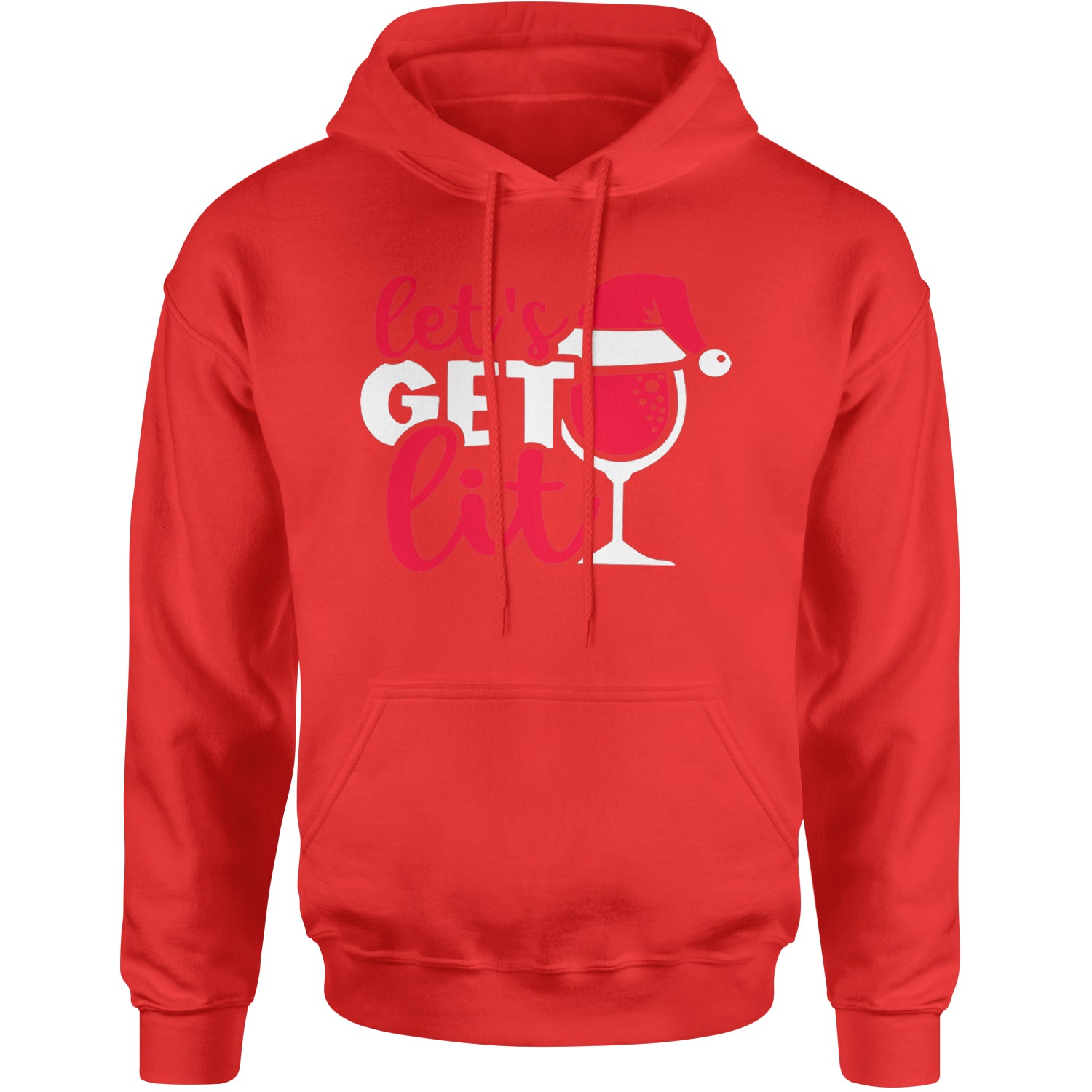 Let’s Get Lit Adult Hoodie Sweatshirt Red