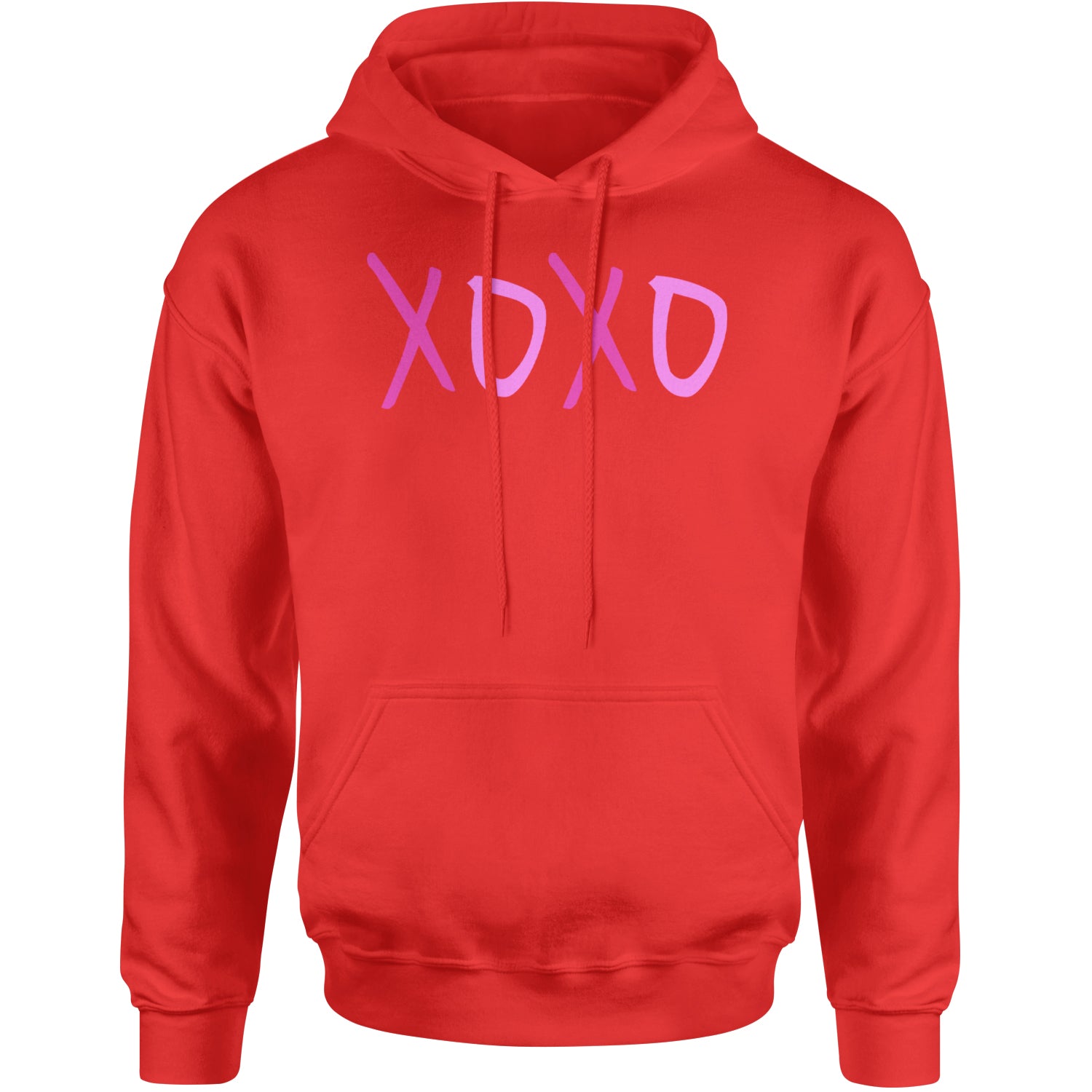 XOXO Pink Print Adult Hoodie Sweatshirt Red