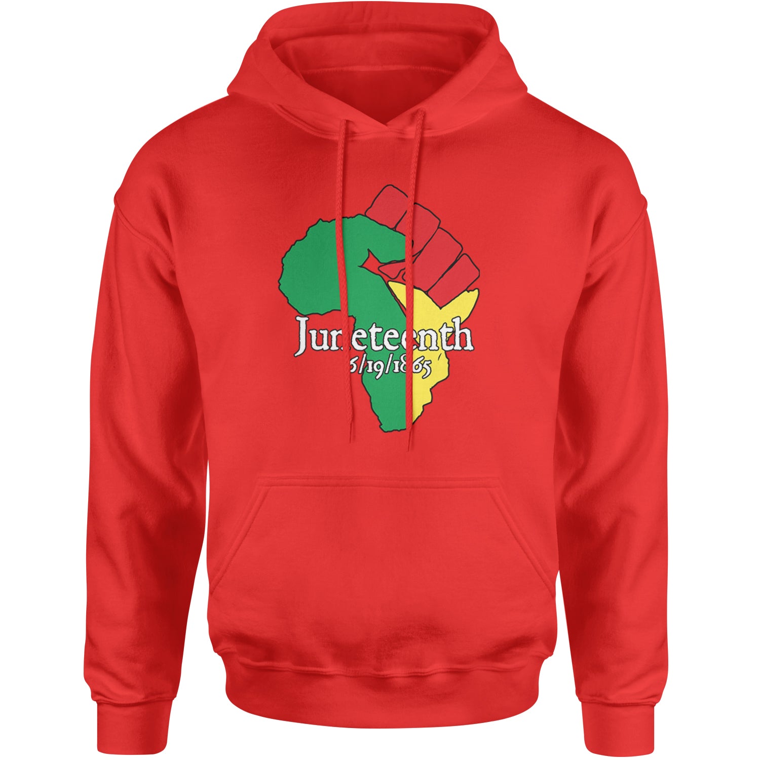 Juneteenth Raised Fist Africa Celebrate Emancipation Day Adult Hoodie Sweatshirt Red