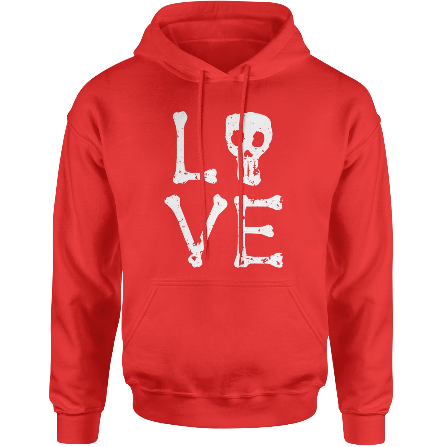 Love Skeleton Bones Adult Hoodie Sweatshirt Red