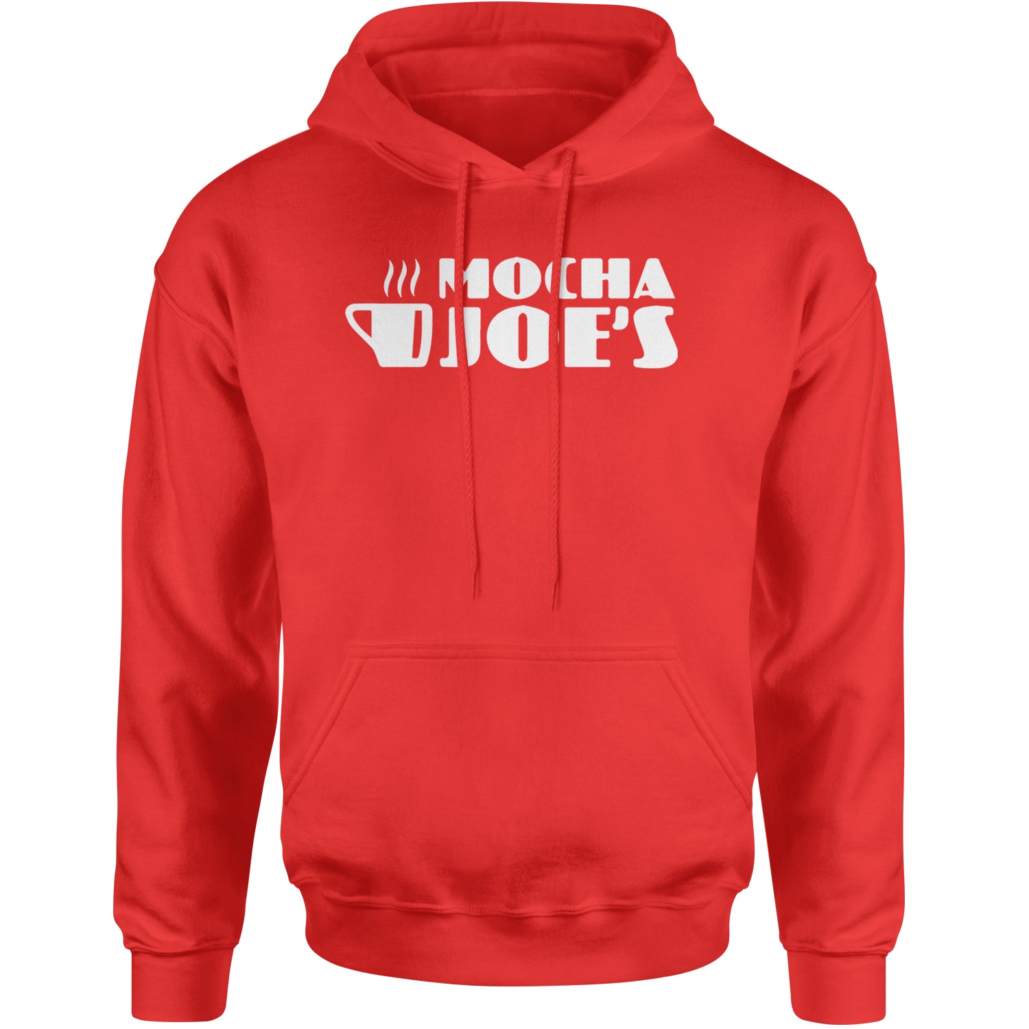 Mocha Joe's Enthusiastic Coffee Adult Hoodie Sweatshirt Red