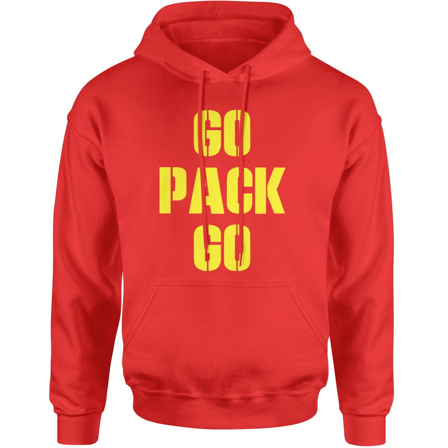 Go Pack Go Green Bay Adult Hoodie Sweatshirt Red