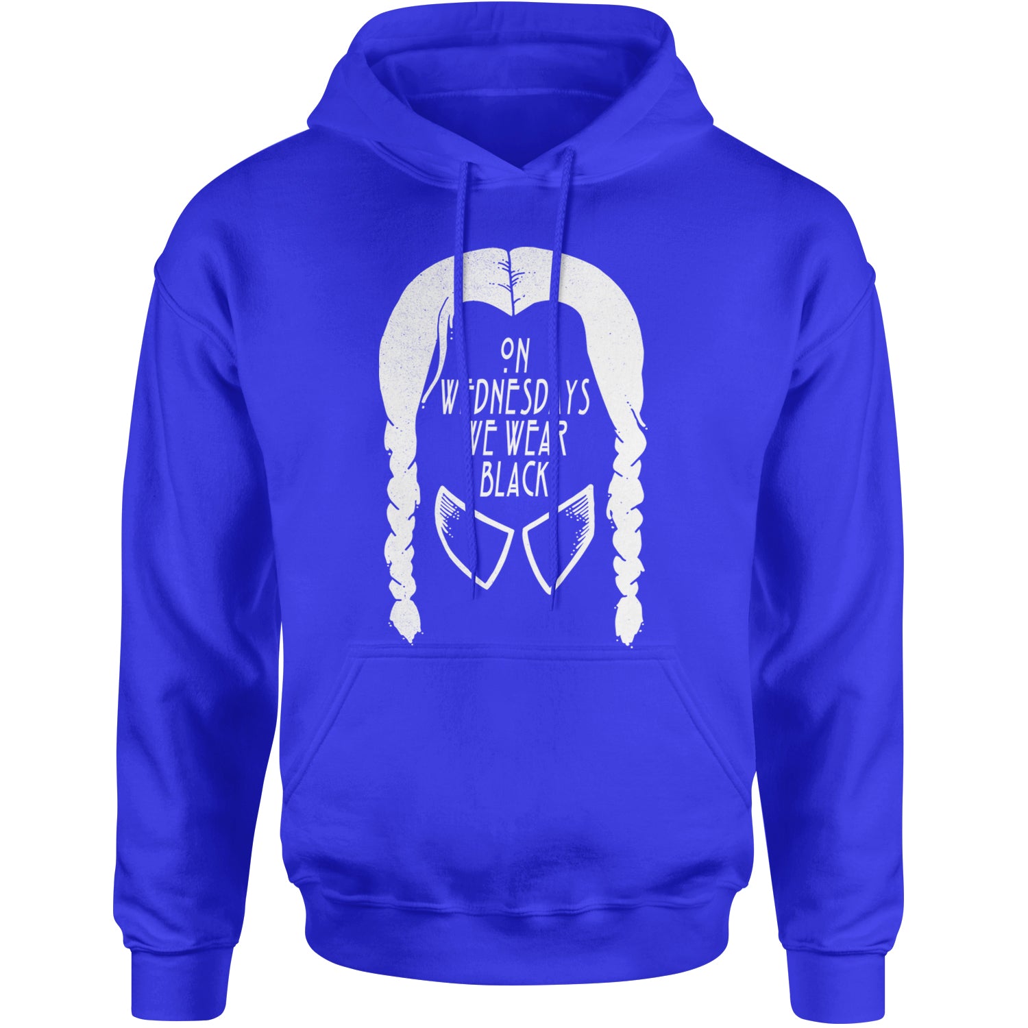 On Wednesdays, We Wear Black Adult Hoodie Sweatshirt Royal Blue