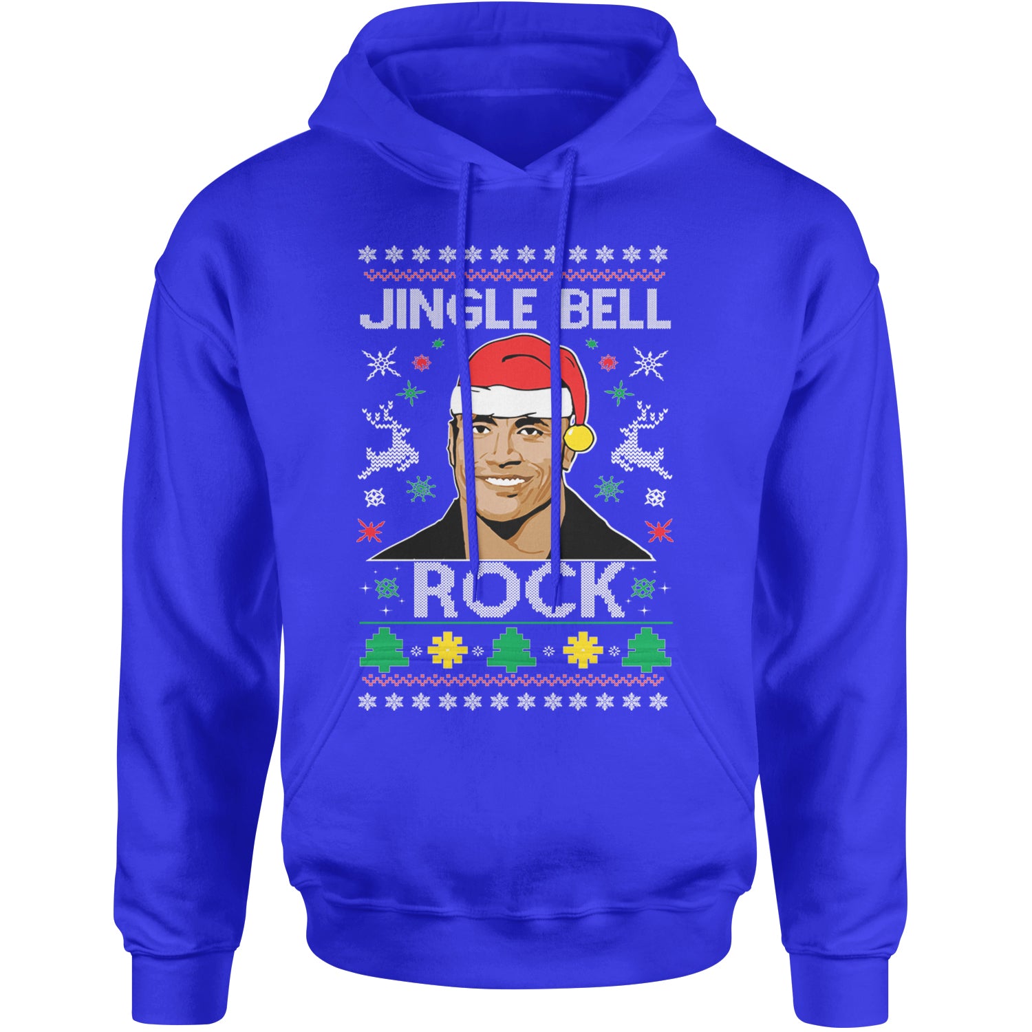 Jingle Bell Rock Ugly Christmas Adult Hoodie Sweatshirt Royal Blue