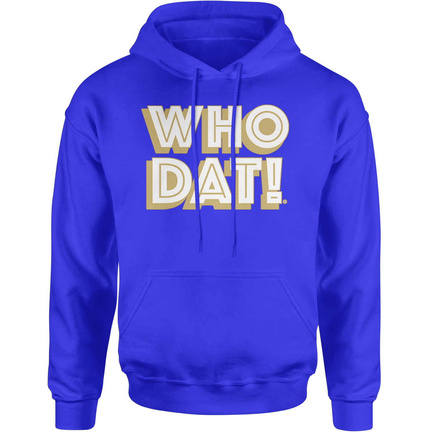 Who Dat Nation Big Bold New Orleans Adult Hoodie Sweatshirt Royal Blue