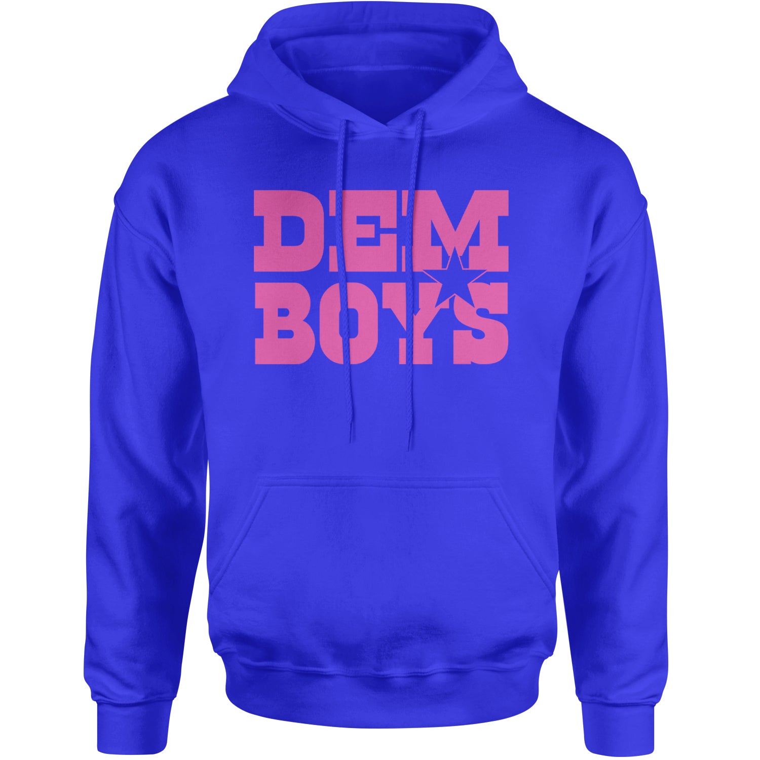 Dem Boys Hot Pink Dallas  Adult Hoodie Sweatshirt Royal Blue