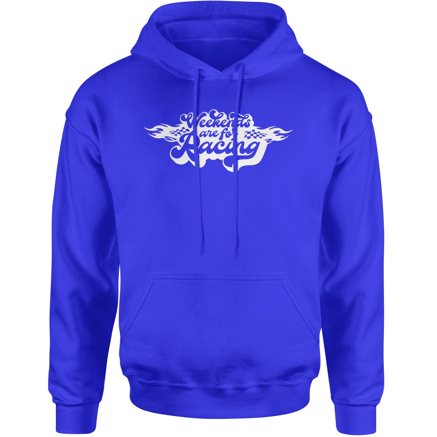 Weekends Are For Racing Adult Hoodie Sweatshirt Royal Blue