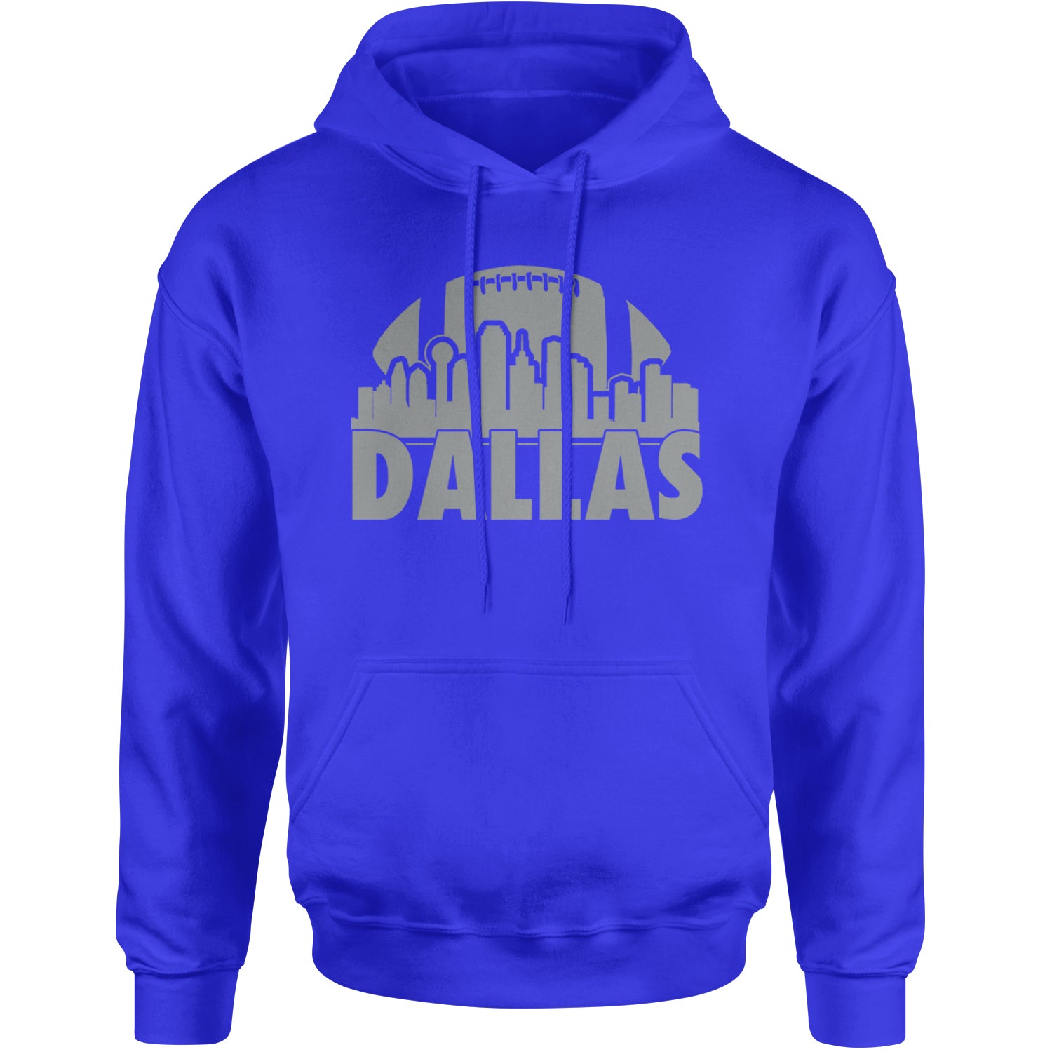 Dallas Texas Skyline Adult Hoodie Sweatshirt Royal Blue