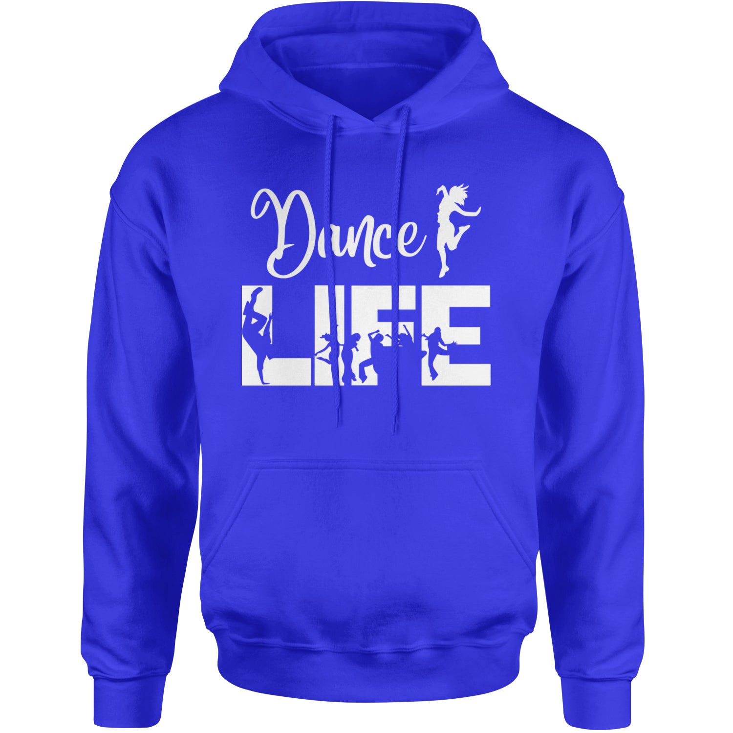 Dance Life Silhouette Dancers Adult Hoodie Sweatshirt Royal Blue