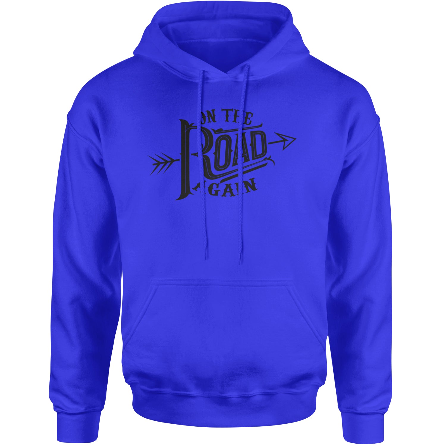 On The Road Again Hippy Country Music Adult Hoodie Sweatshirt Royal Blue