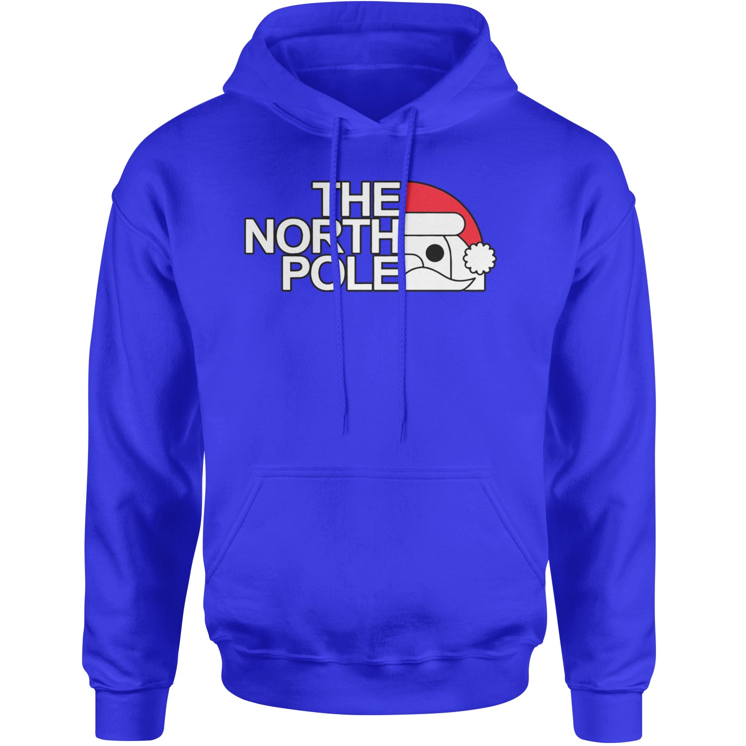 The North Pole Santa Face Adult Hoodie Sweatshirt Royal Blue