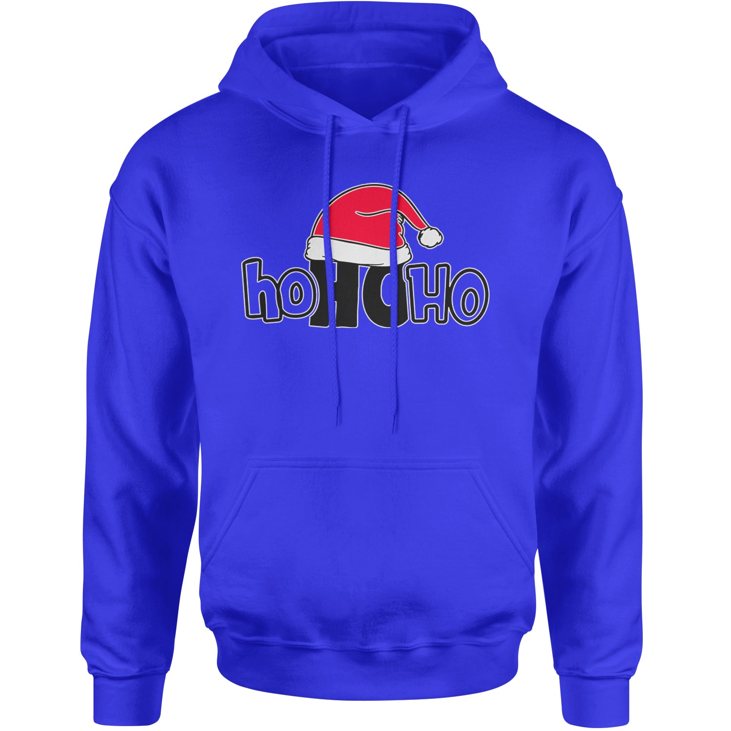 Ho Ho Ho Santa Christmas Hat Adult Hoodie Sweatshirt Royal Blue