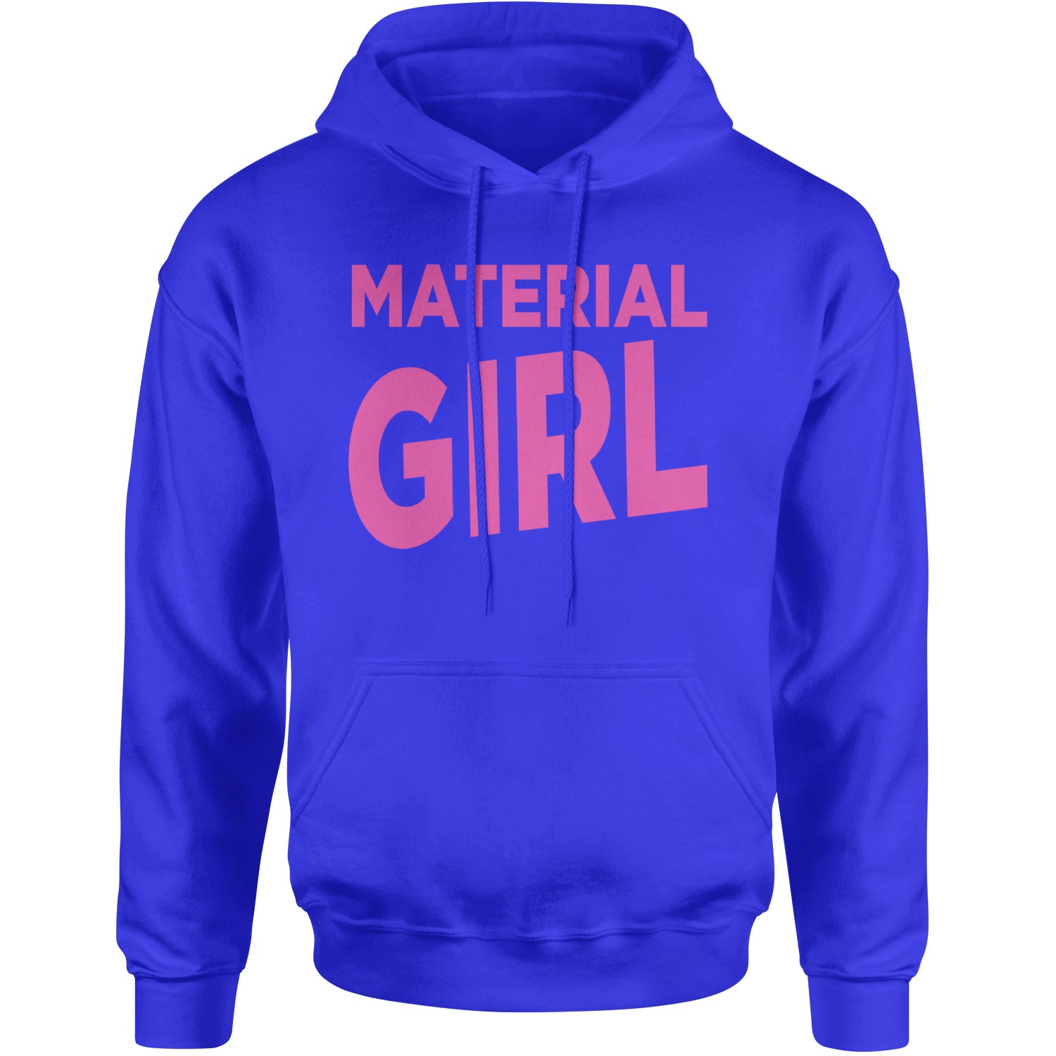 Material Girl 80's Retro Celebration Adult Hoodie Sweatshirt Royal Blue