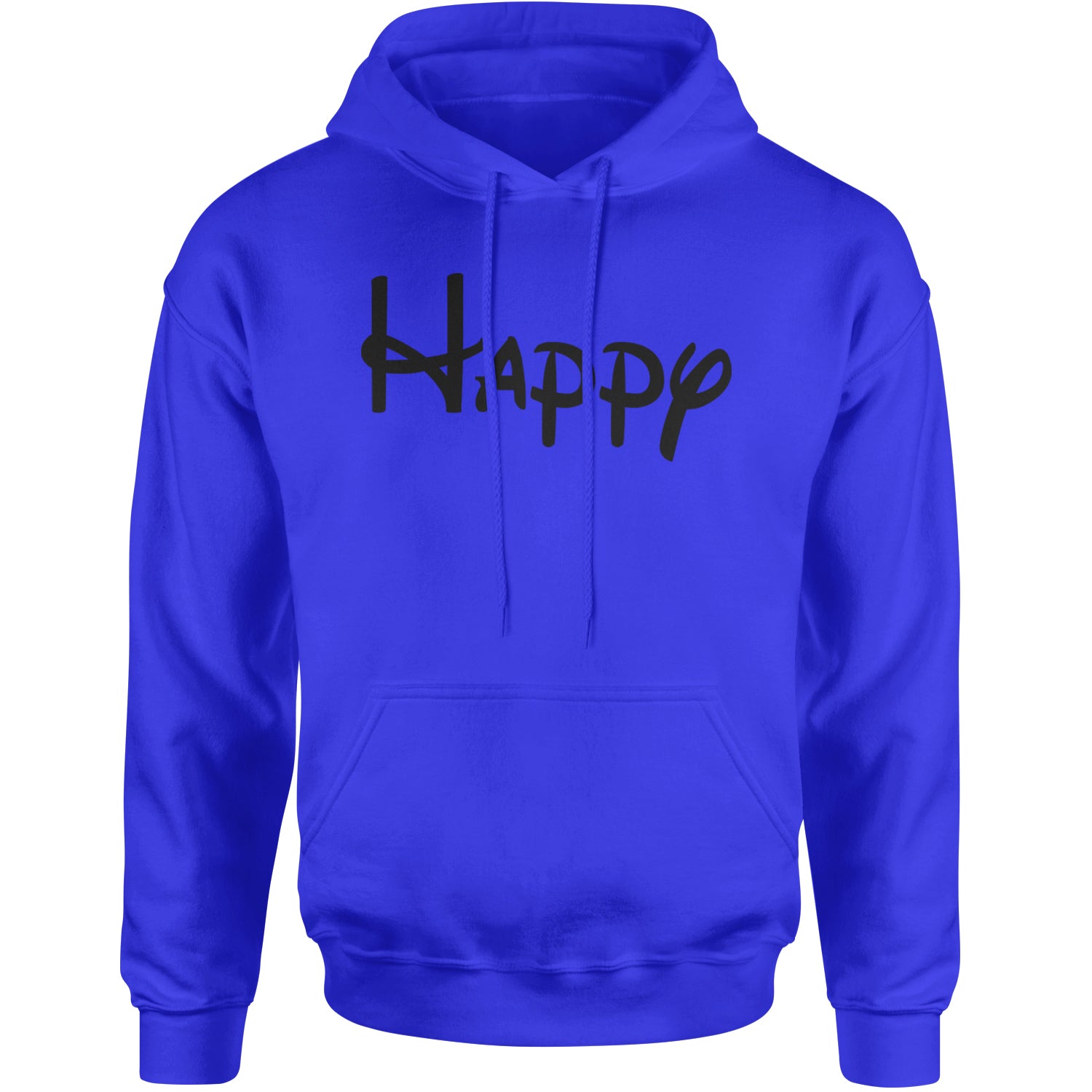 Happy - 7 Dwarfs Costume Adult Hoodie Sweatshirt Royal Blue