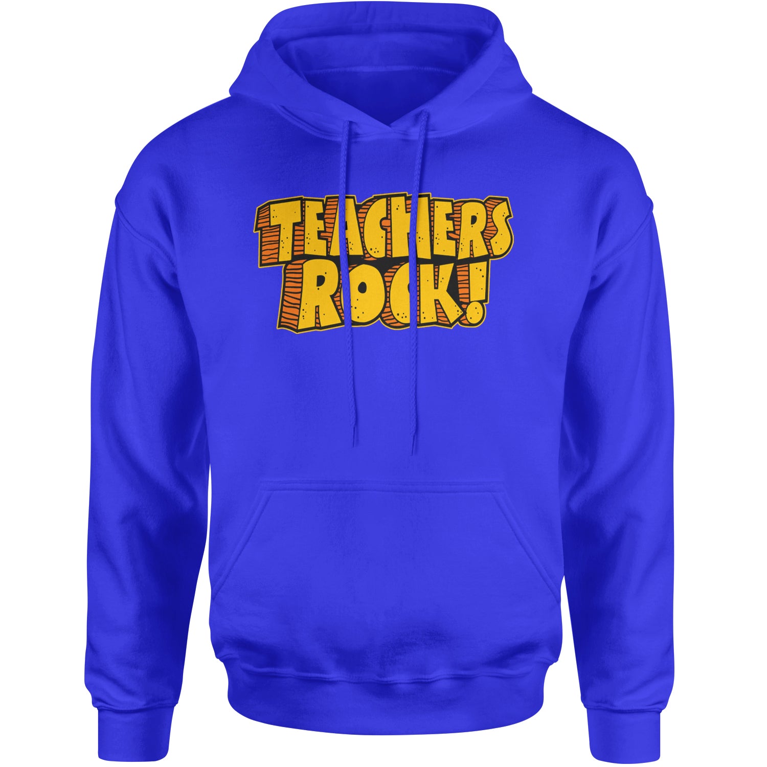 Teachers Rock Retro Adult Hoodie Sweatshirt Royal Blue