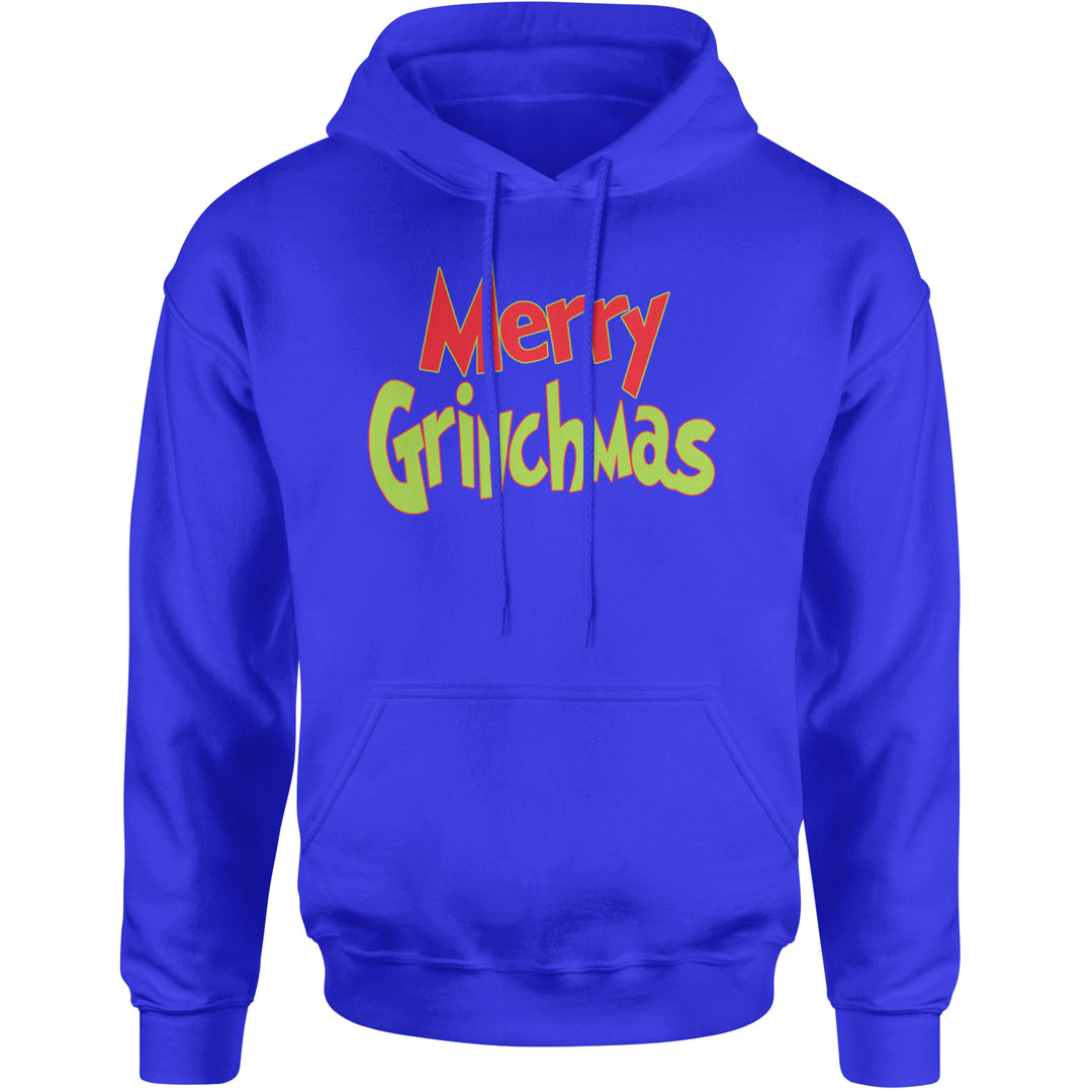 Merry Grinchmas Jolly Merry Christmas Adult Hoodie Sweatshirt Royal Blue